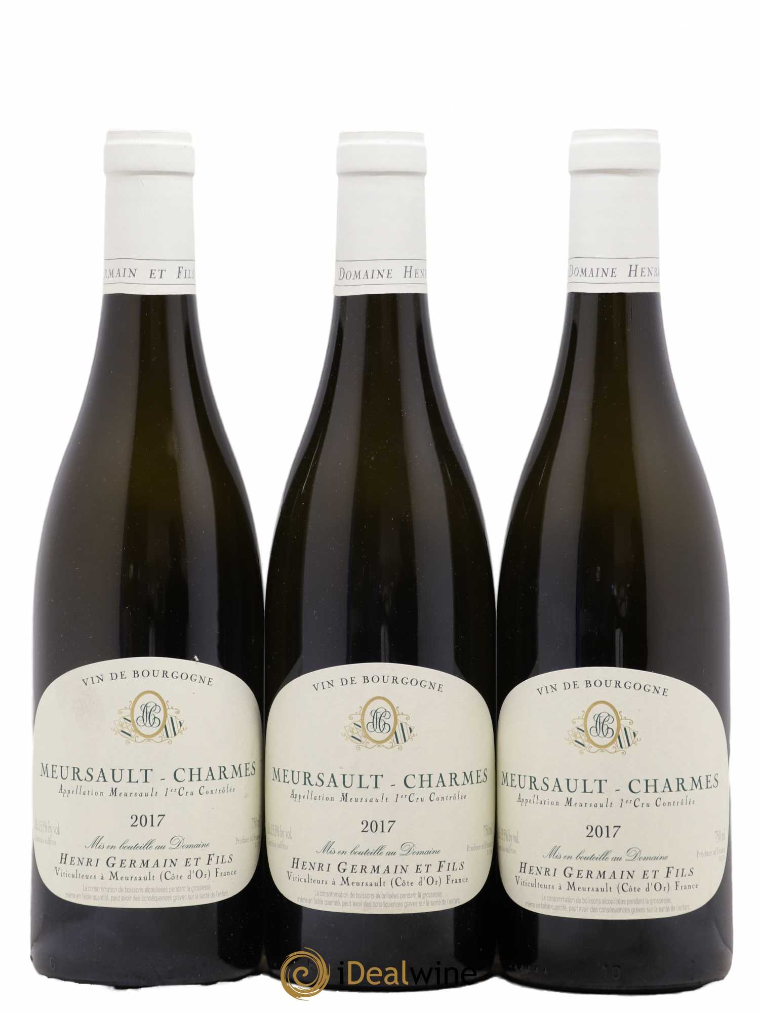 Meursault 1er Cru Charmes Henri Germain 2017 - Lot de 3 bouteilles - 0