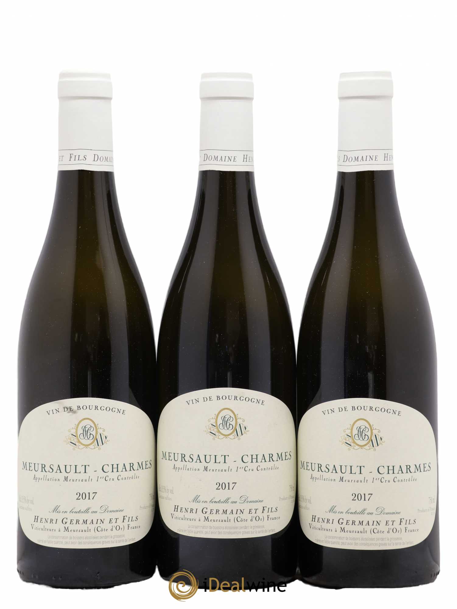 Meursault 1er Cru Charmes Henri Germain 2017 - Lot de 3 bouteilles - 0