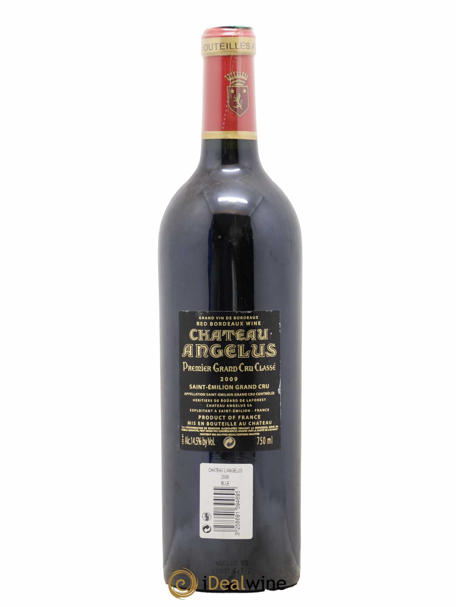 Château Angélus 1er Grand Cru Classé A 2009 - Lot de 1 bouteille - 1