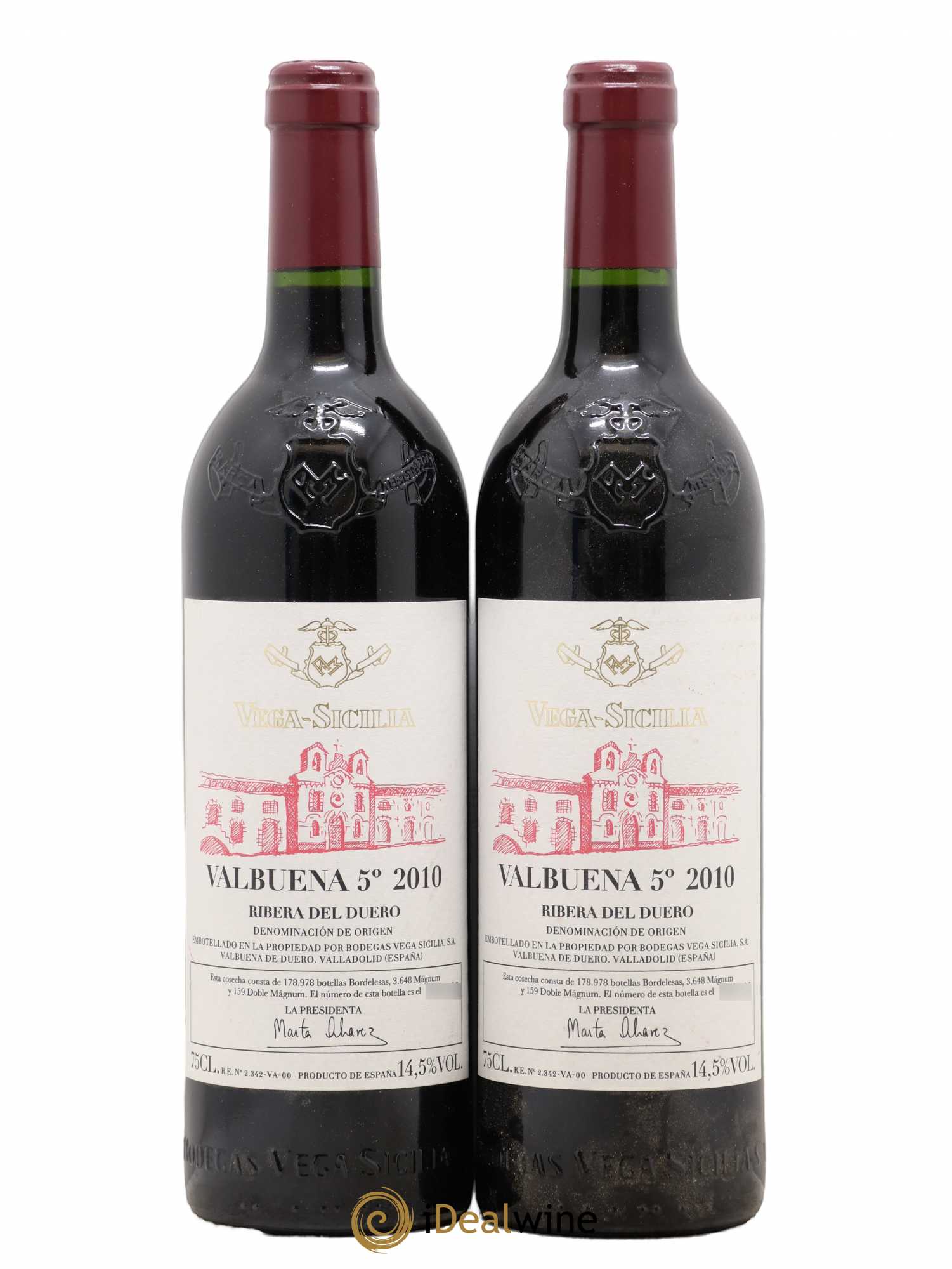 Ribera Del Duero DO Vega Sicilia Valbuena 5 ano Famille Alvarez 2010 - Lot de 2 bouteilles - 0