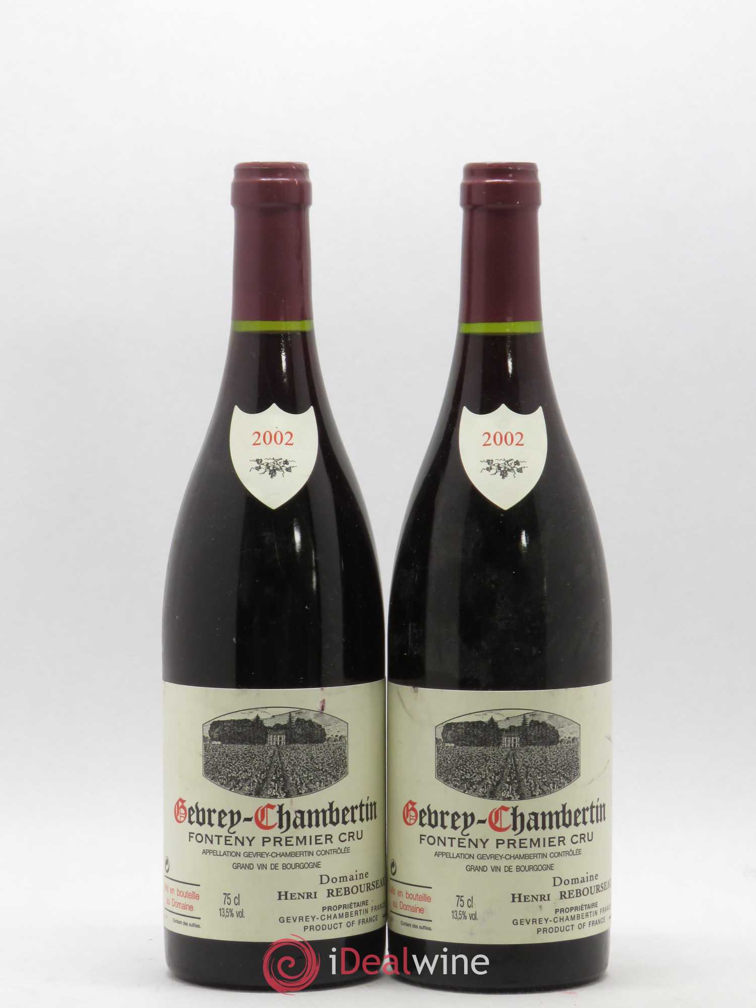 Gevrey-Chambertin 1er Cru Fonteny Henri Rebourseau (Domaine) 2002 - Lot de 2 bouteilles - 0