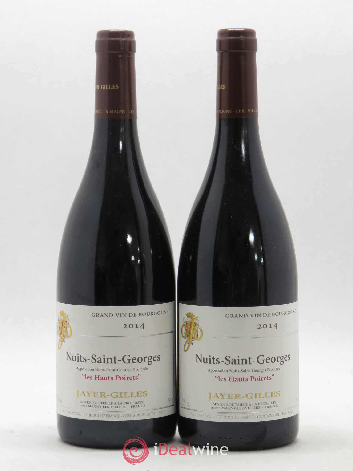 Nuits-Saint-Georges Les Hauts Poirets Hoffmann-Jayer (anciennement Jayer-Gilles) 2014 - Lot de 2 bouteilles - 0