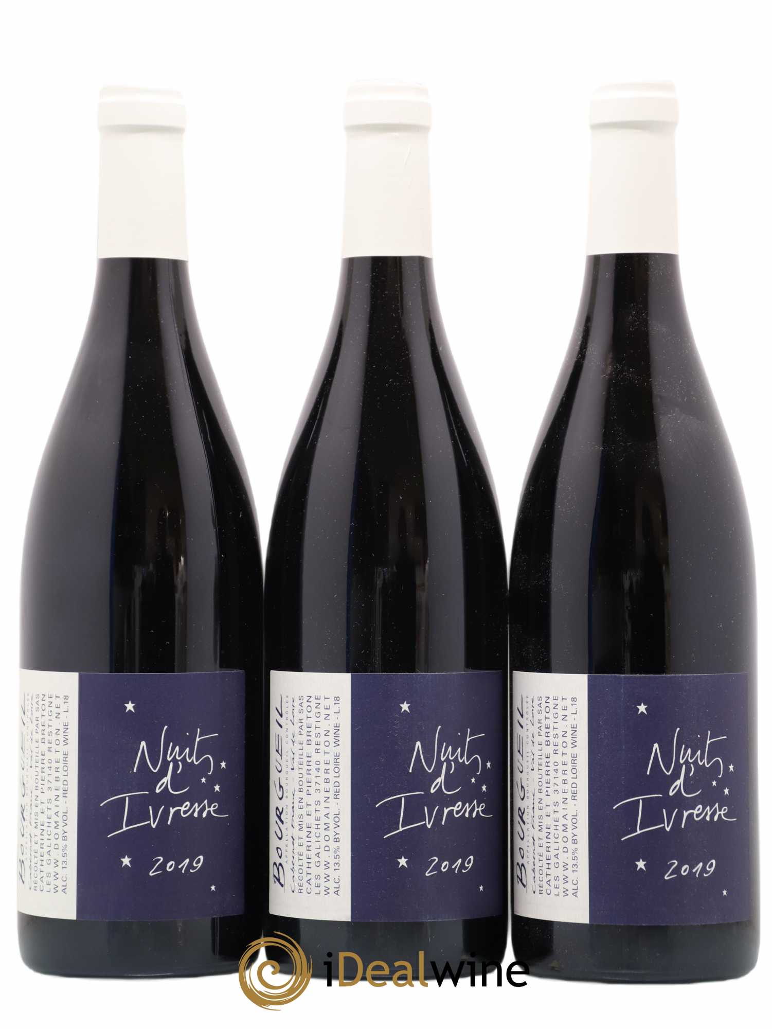 Bourgueil Nuits d'ivresse Catherine et Pierre Breton 2019 - Lot de 3 bouteilles - 0