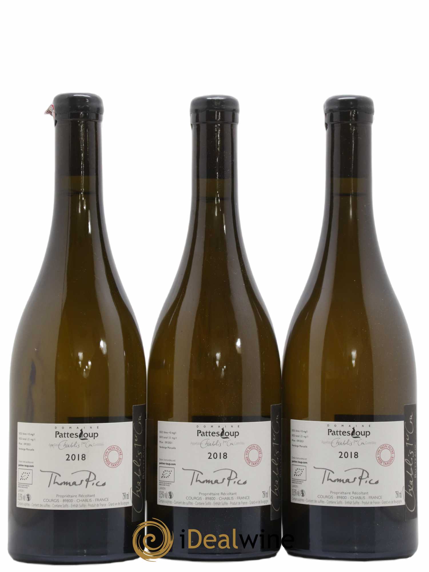 Chablis 1er Cru Butteaux Pattes Loup (Domaine) 2018 - Lot de 3 bouteilles - 1