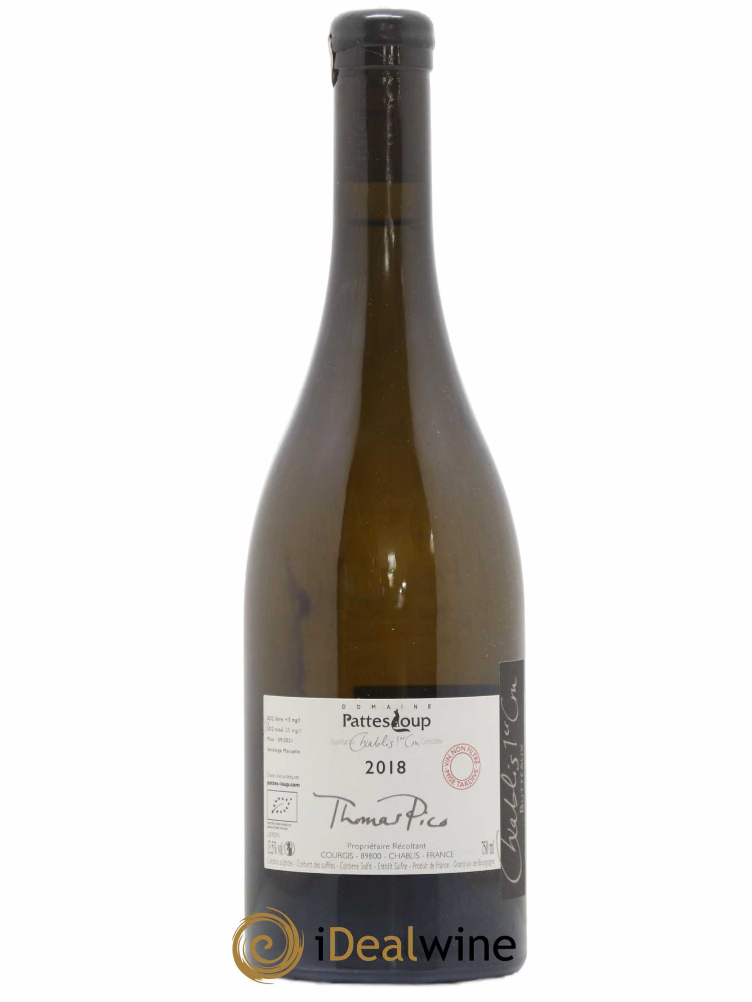 Chablis 1er Cru Butteaux Pattes Loup (Domaine) 2018 - Posten von 1 Flasche - 1