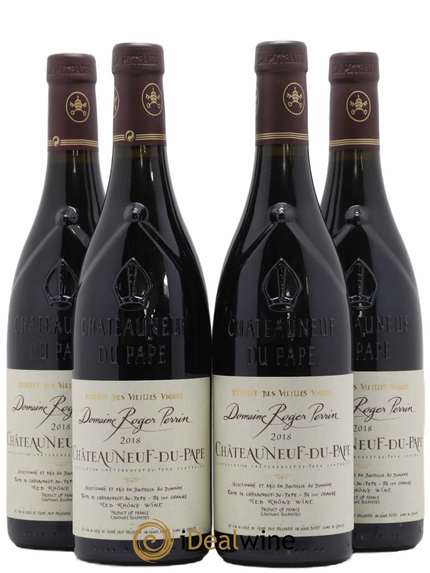 Châteauneuf-du-Pape Reserve des Vieilles vignes Roger Perrin 2018 - Posten von 4 Flaschen - 0