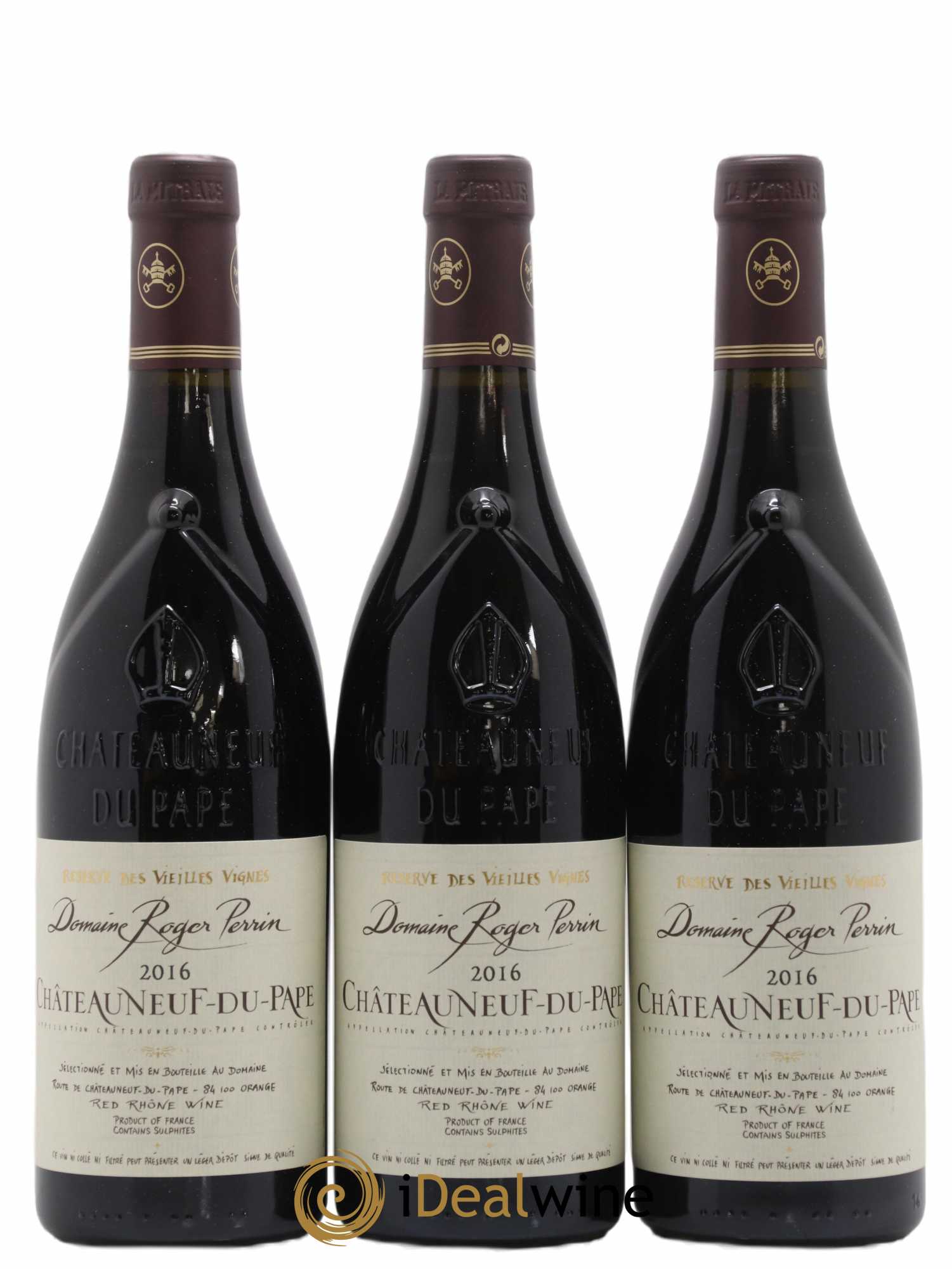 Châteauneuf-du-Pape Reserve des Vieilles vignes Roger Perrin 2016 - Posten von 3 Flaschen - 0