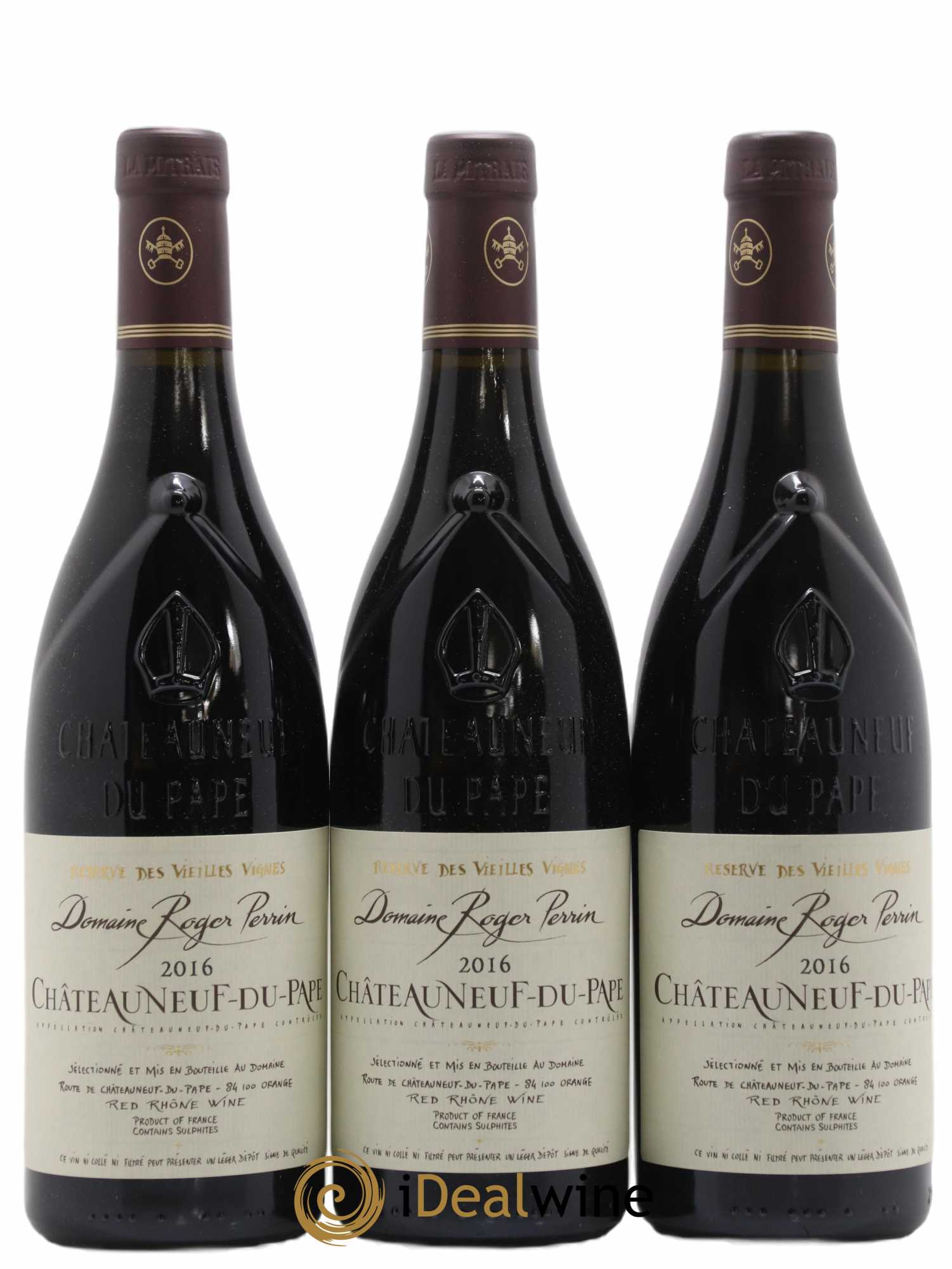 Châteauneuf-du-Pape Reserve des Vieilles vignes Roger Perrin 2016 - Posten von 3 Flaschen - 0