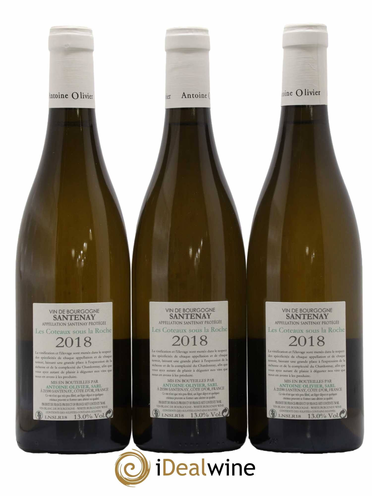 Santenay Les Coteaux sous la Roche Antoine Olivier 2018 - Lot de 3 bouteilles - 1