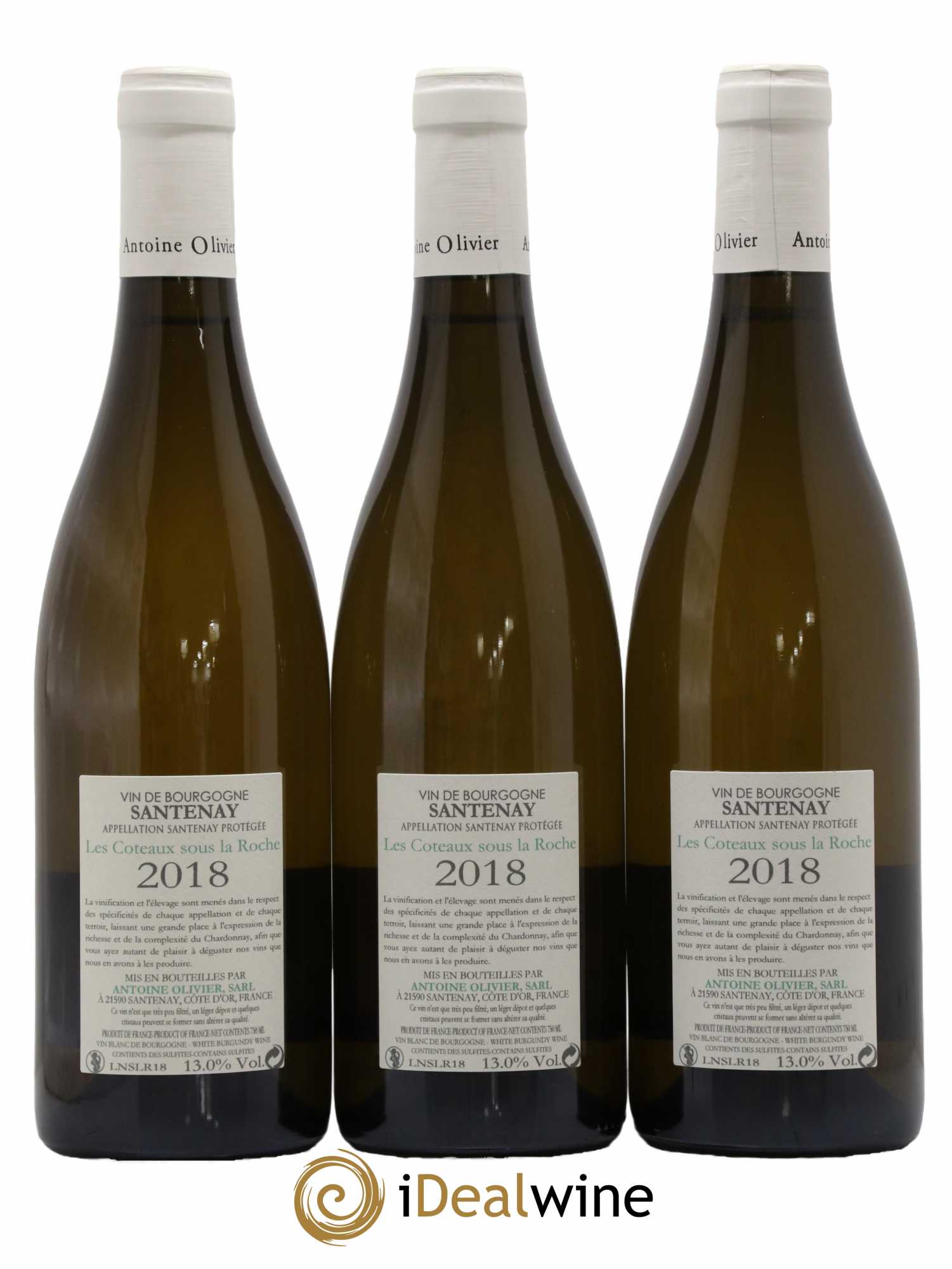 Santenay Les Coteaux sous la Roche Antoine Olivier 2018 - Lot de 3 bouteilles - 1