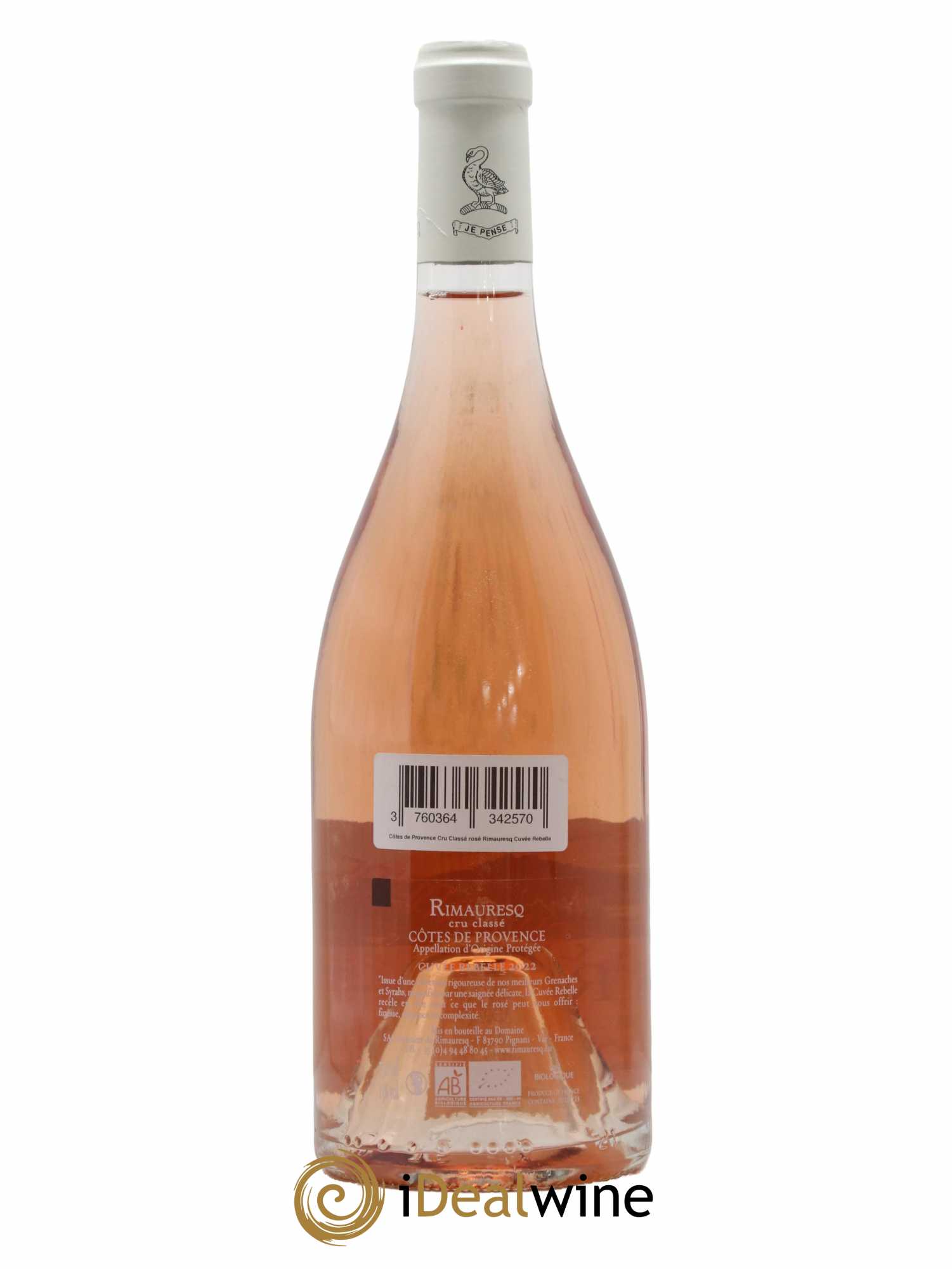 Côtes de Provence Rimauresq Cru Classé Cuvée Rebelle 2022 - Lot de 1 bouteille - 1