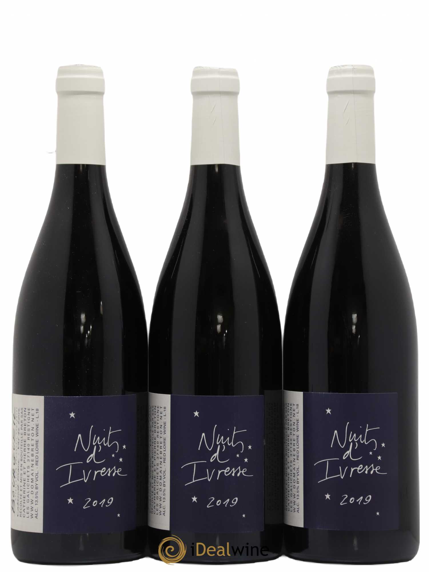Bourgueil Nuits d'ivresse Catherine et Pierre Breton 2019 - Lot de 3 bouteilles - 0