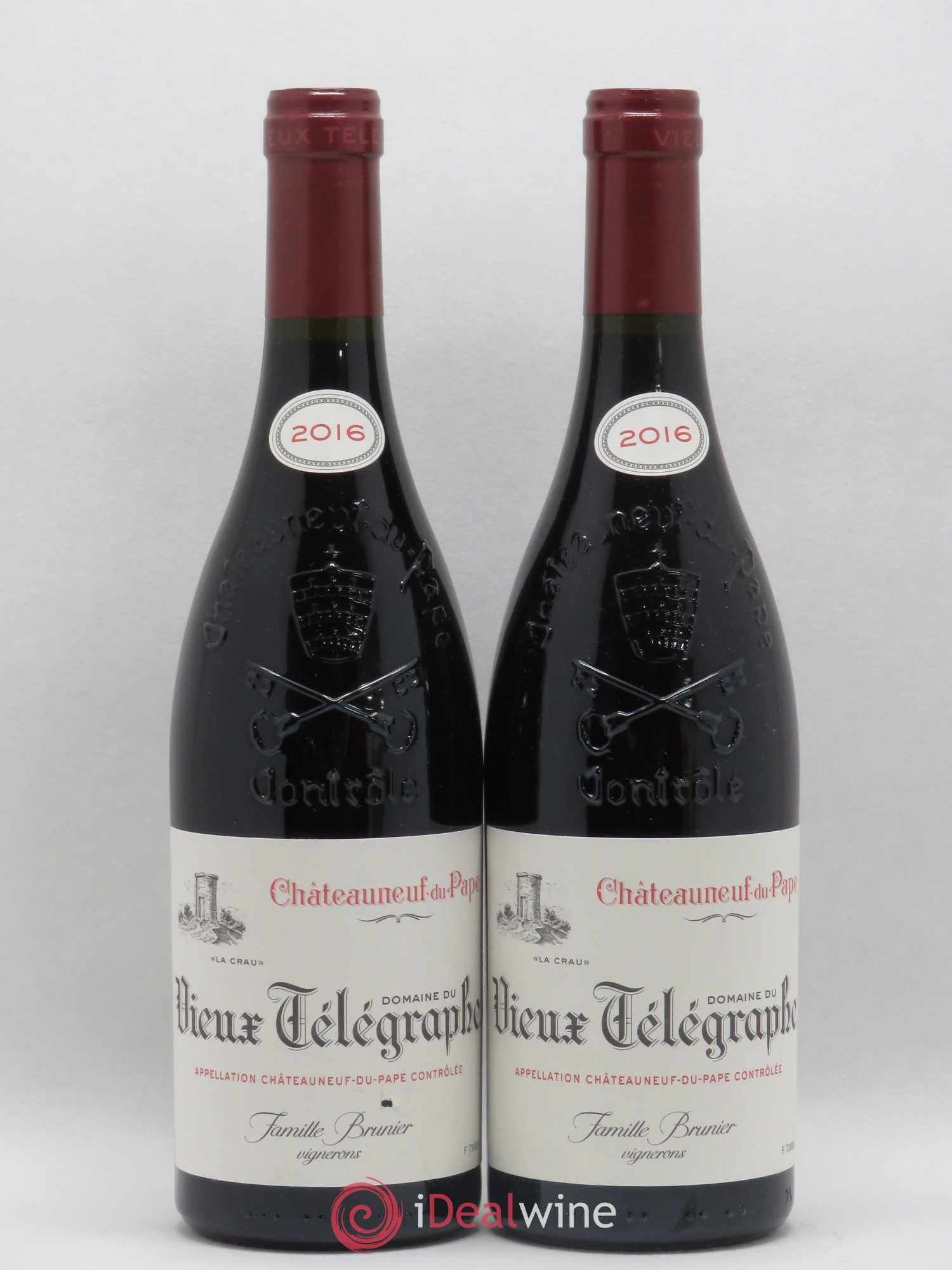 Châteauneuf-du-Pape Vieux Télégraphe (Domaine du) Vignobles Brunier 2016 - Lot de 2 bouteilles - 0