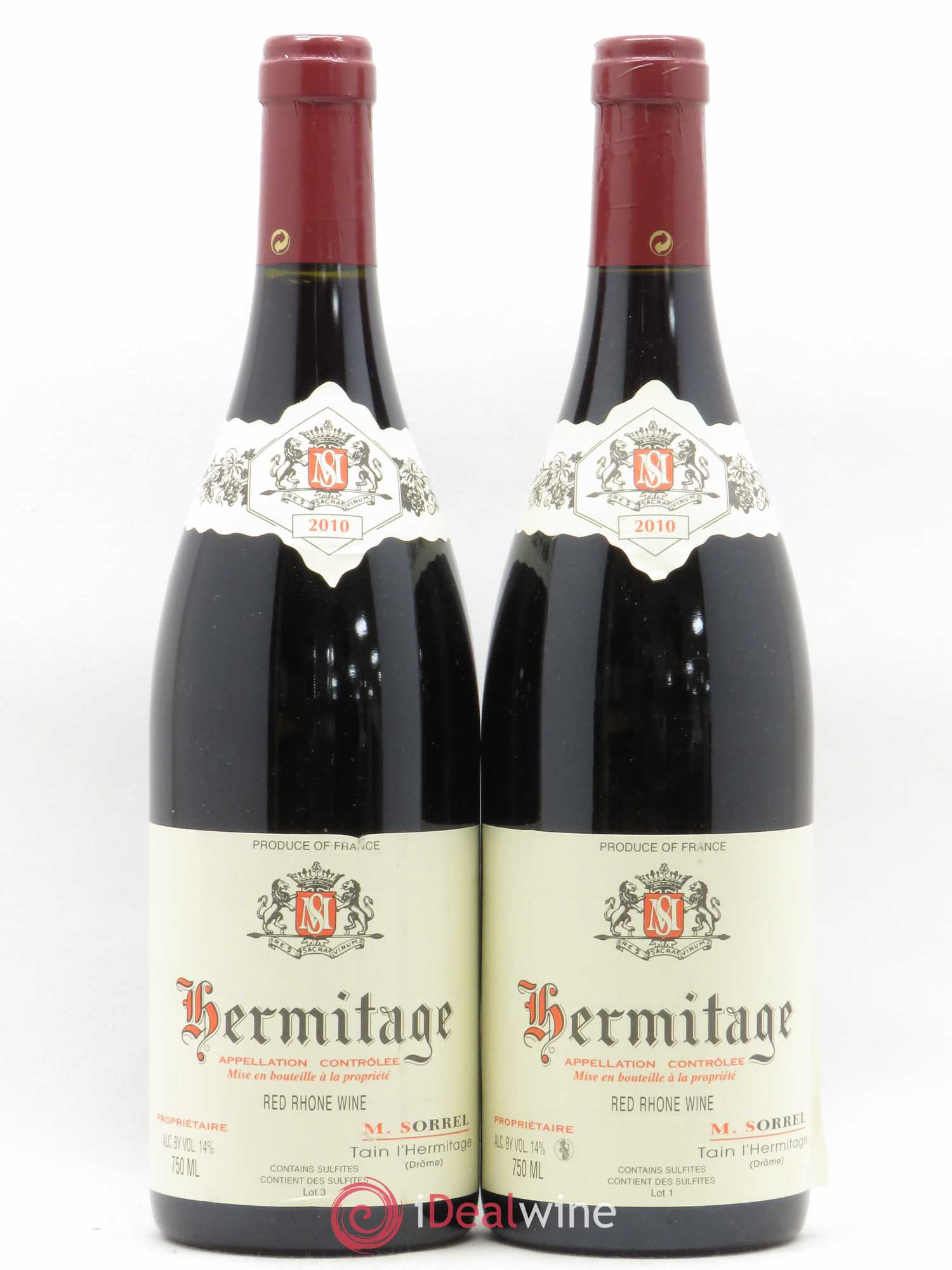 Hermitage Marc Sorrel 2010 - Lot de 2 bouteilles - 0