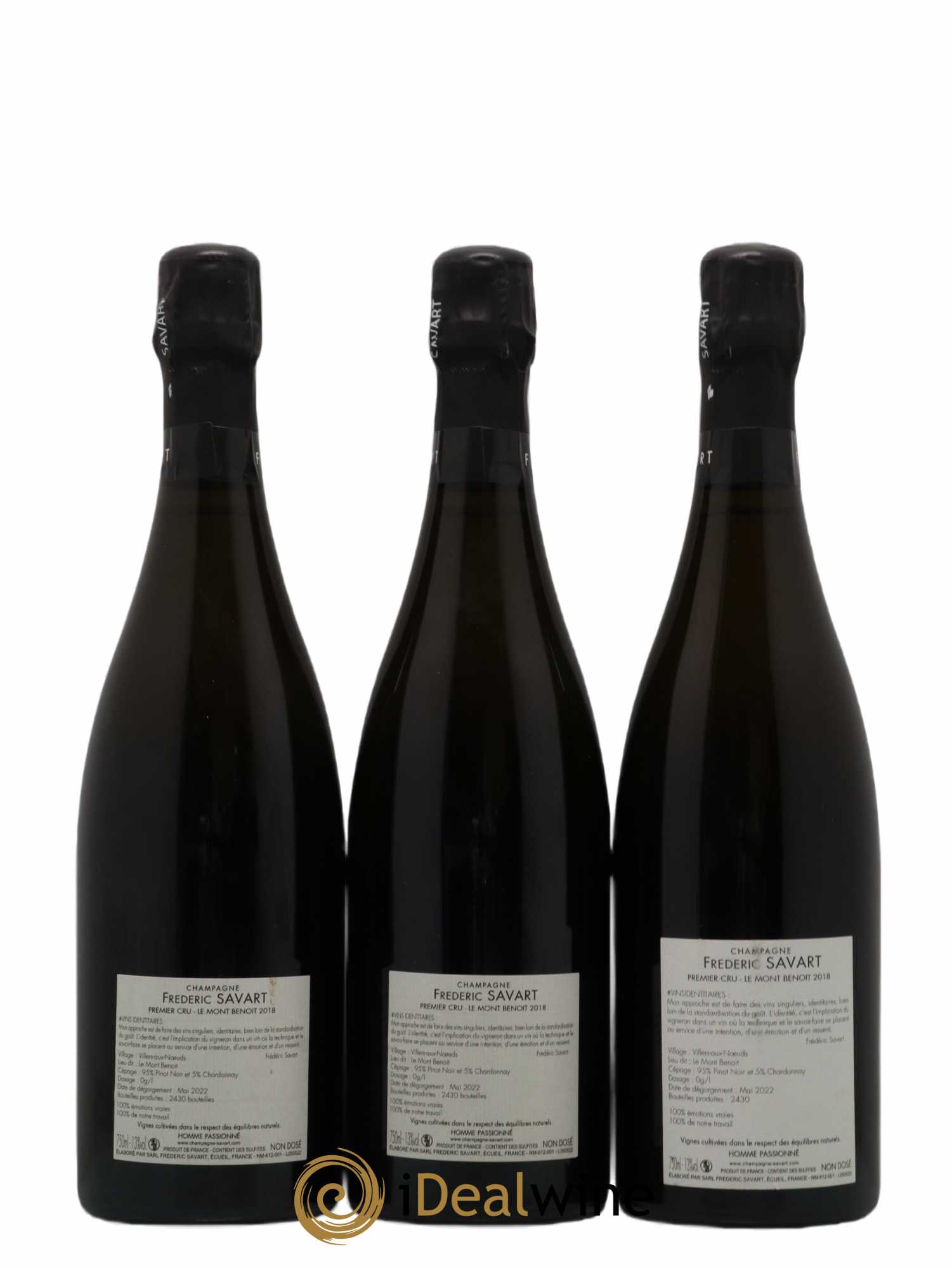 Le Mont Benoit 1er Cru Extra-Brut Vieille Vigne Savart Villiers Aux Noeuds Vielle Vigne 2018 - Lot de 12 bouteilles - 2