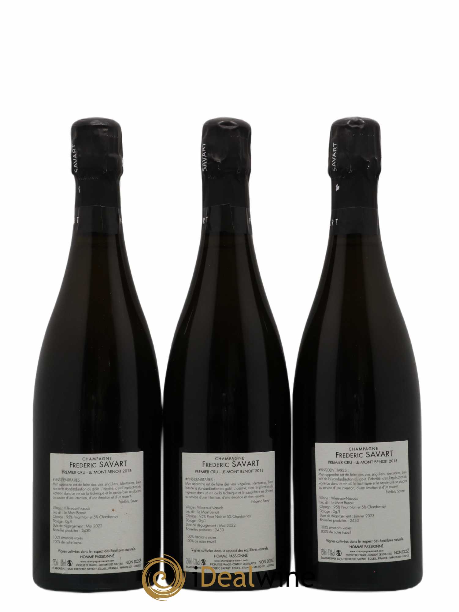 Le Mont Benoit 1er Cru Extra-Brut Vieille Vigne Savart Villiers Aux Noeuds Vielle Vigne 2018 - Lot de 12 bouteilles - 4