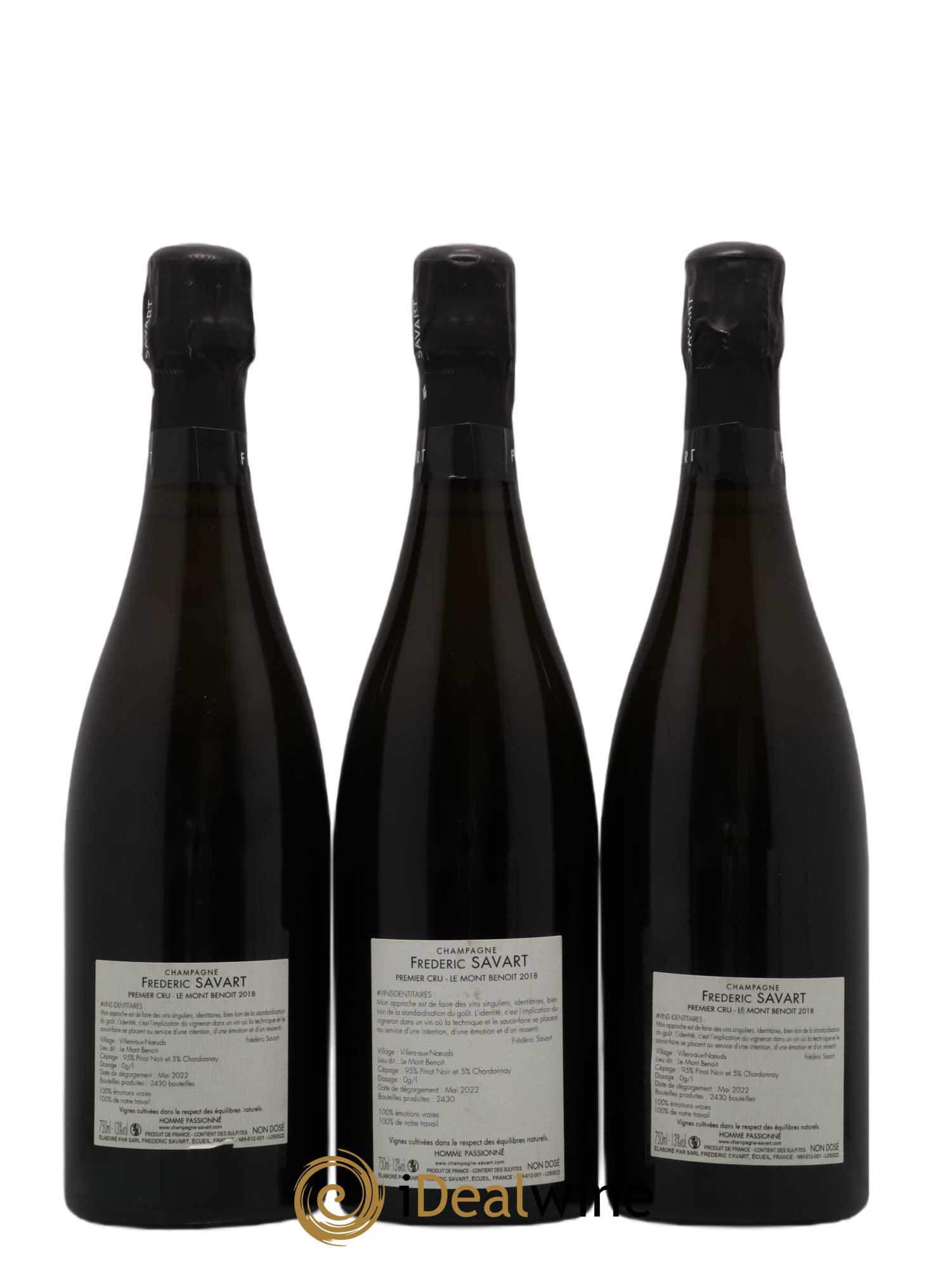 Le Mont Benoit 1er Cru Extra-Brut Vieille Vigne Savart Villiers Aux Noeuds Vielle Vigne 2018 - Lot de 12 bouteilles - 6