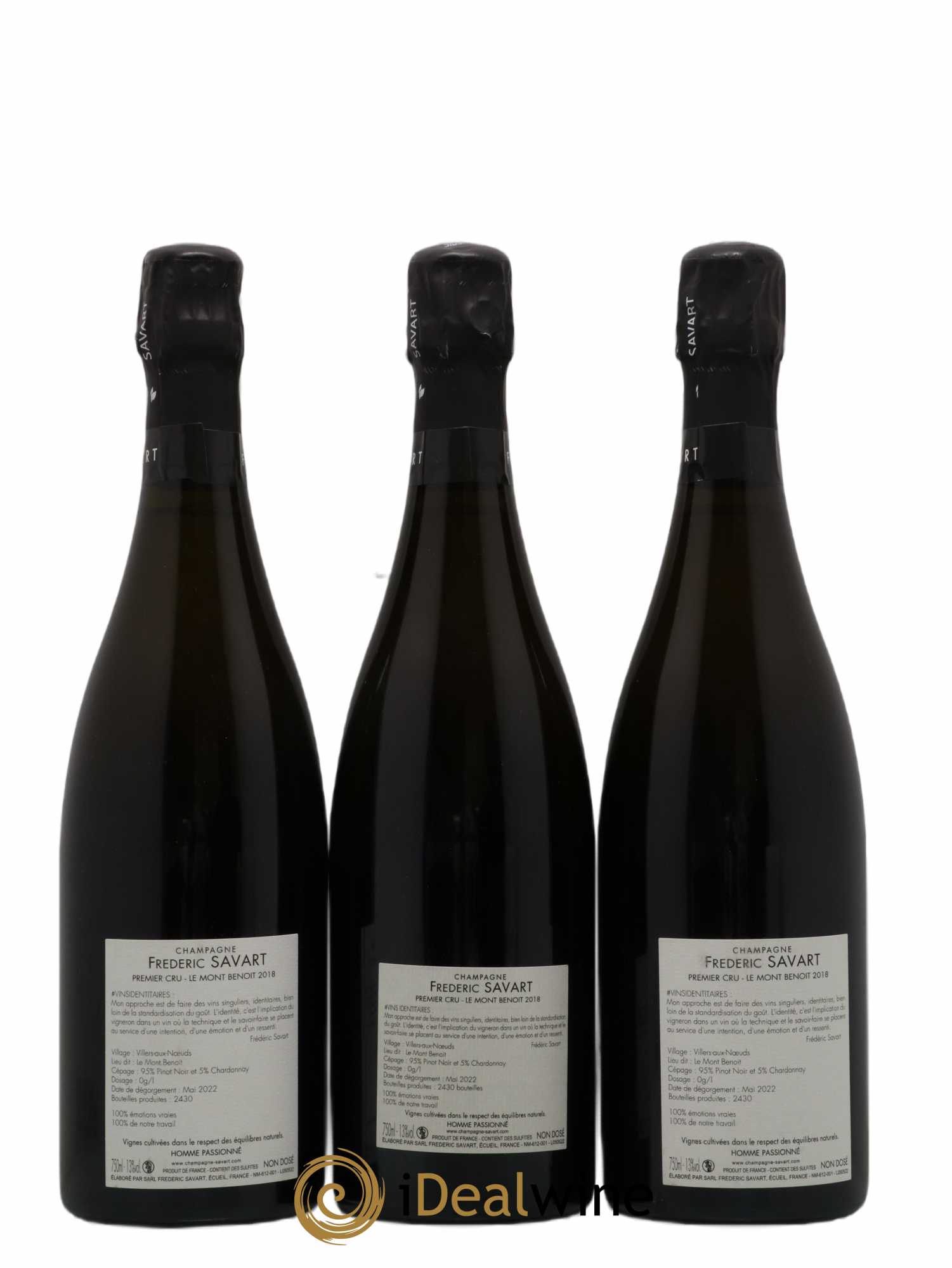 Le Mont Benoit 1er Cru Extra-Brut Vieille Vigne Savart Villiers Aux Noeuds Vielle Vigne 2018 - Lot de 12 bouteilles - 8
