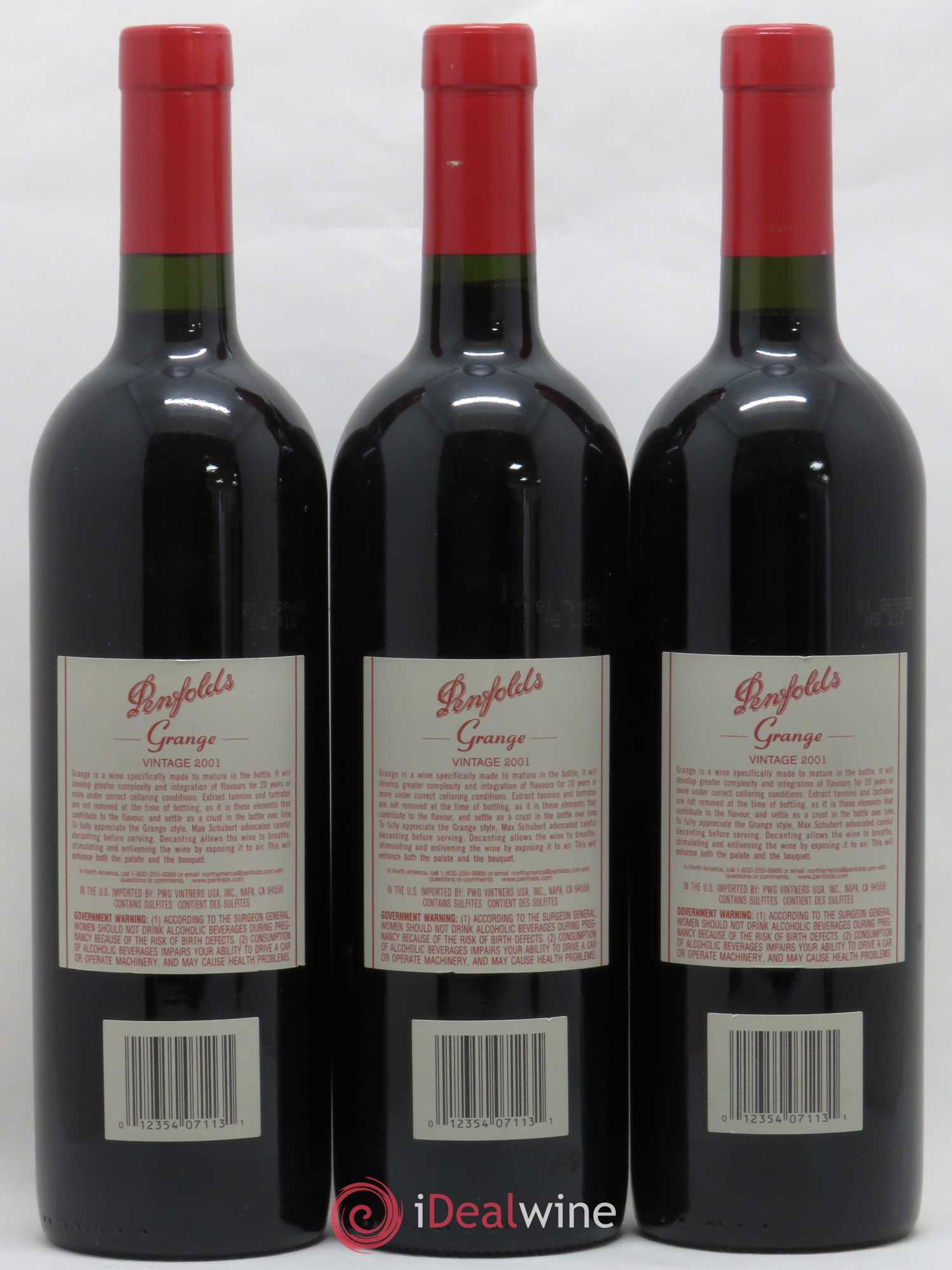 Australie Grange Shiraz Penfolds Wines 2001 - Posten von 3 Flaschen - 1