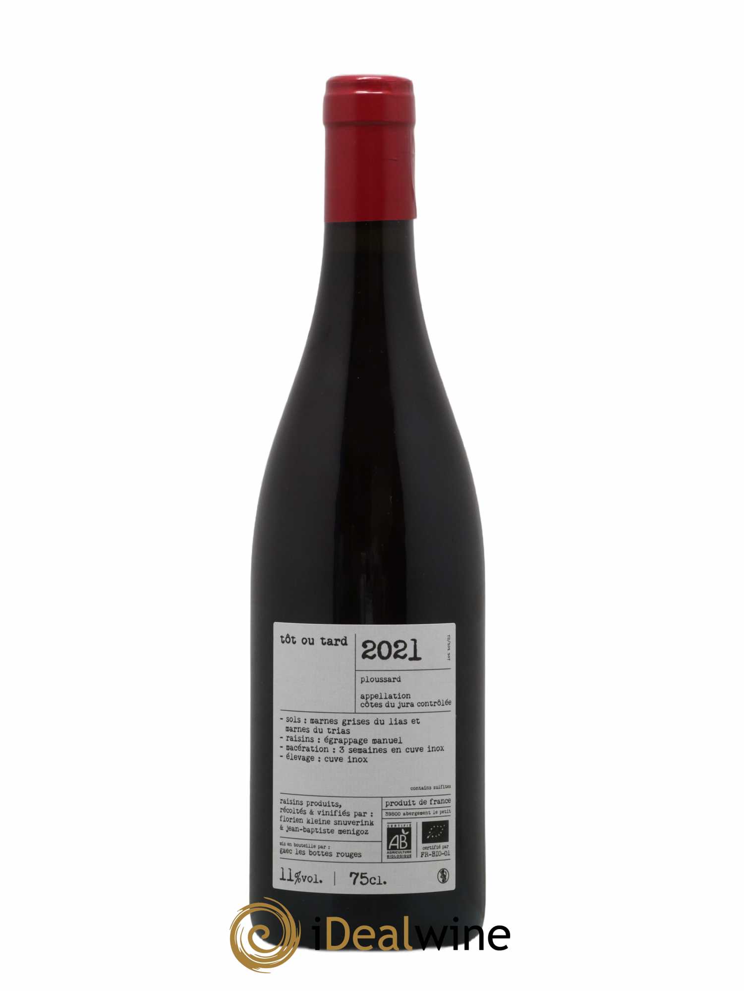 Arbois Tôt ou Tard Les Bottes Rouges 2021 - Lot of 1 bottle - 1