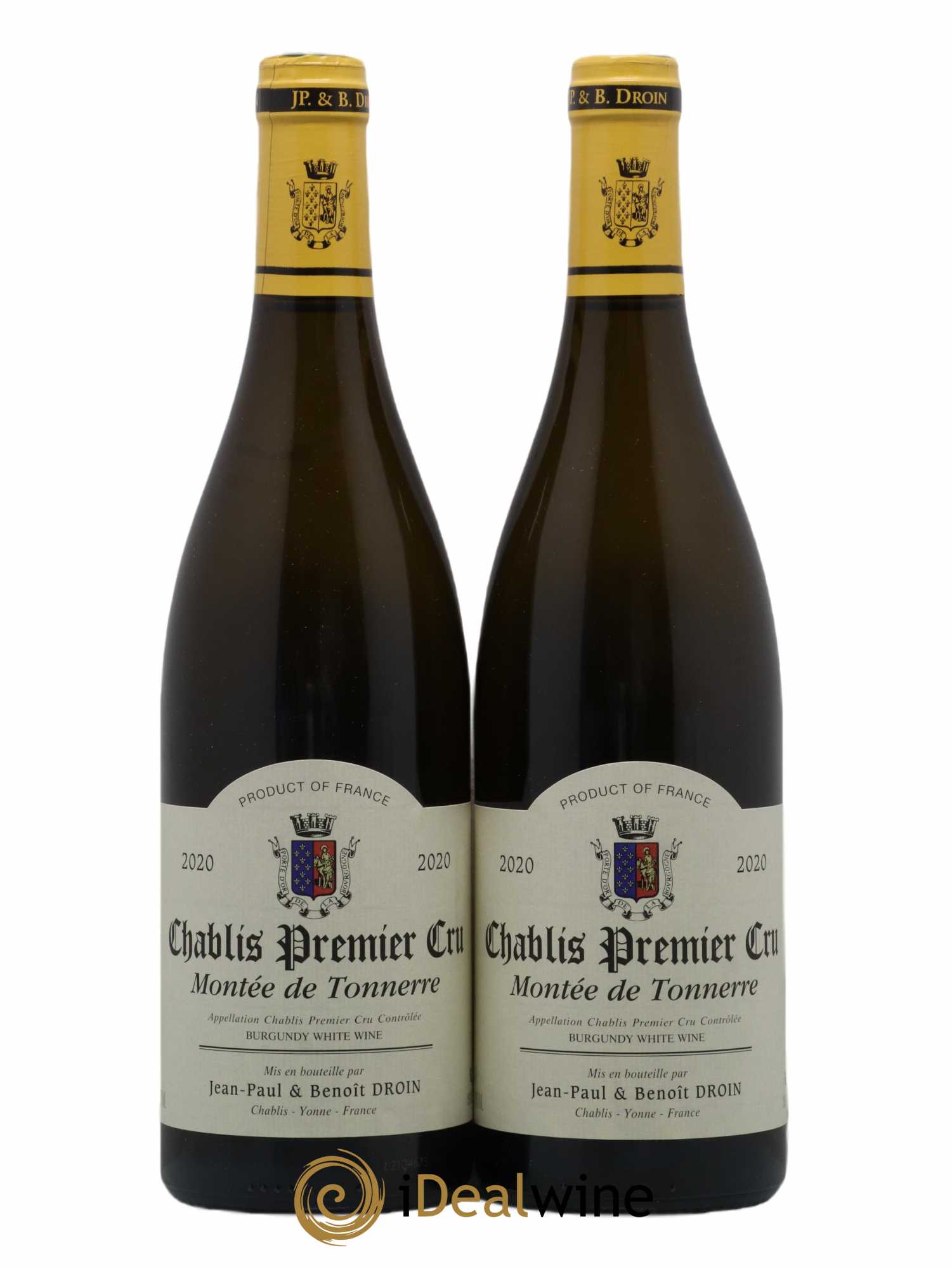 Chablis 1er Cru Montée de Tonnerre Jean-Paul & Benoît Droin (Domaine) 2020 - Lot de 2 bouteilles - 0