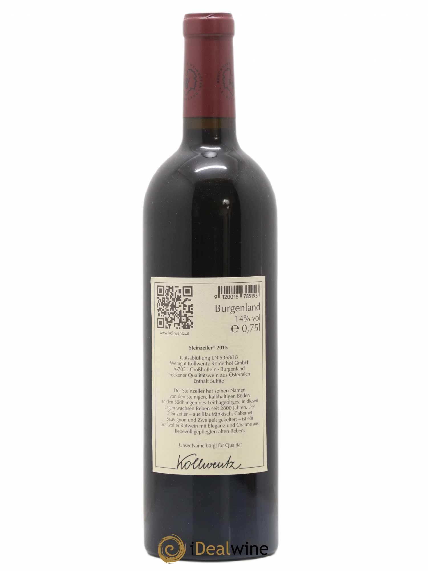 Autriche Burgenland Steinzeiler Weingut Kollwentz 2015 - Lot de 1 bouteille - 1