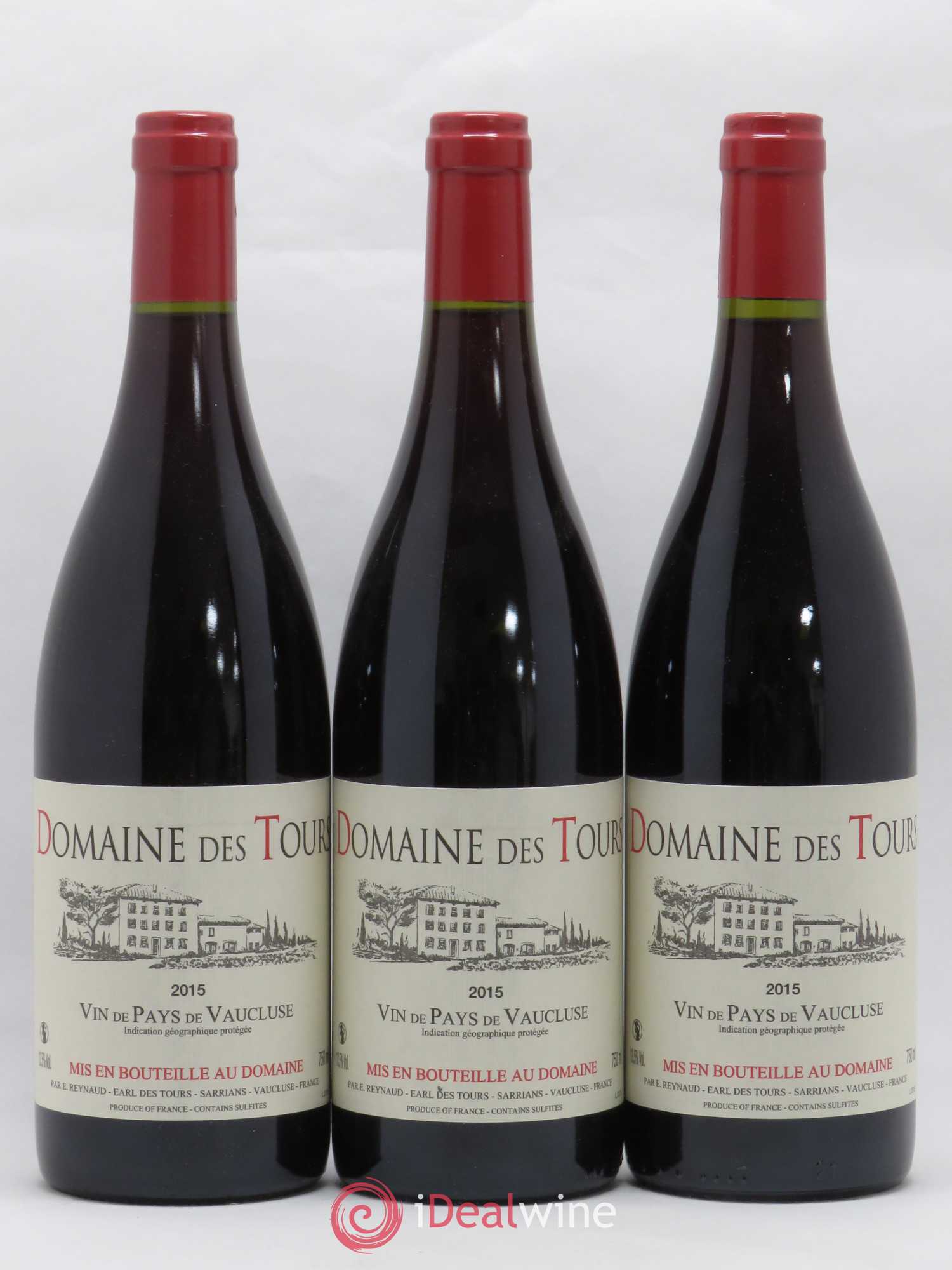 Vaucluse (Vin de Pays de Vaucluse) Domaine des Tours Emmanuel Reynaud 2015 - Lot de 3 bouteilles - 0
