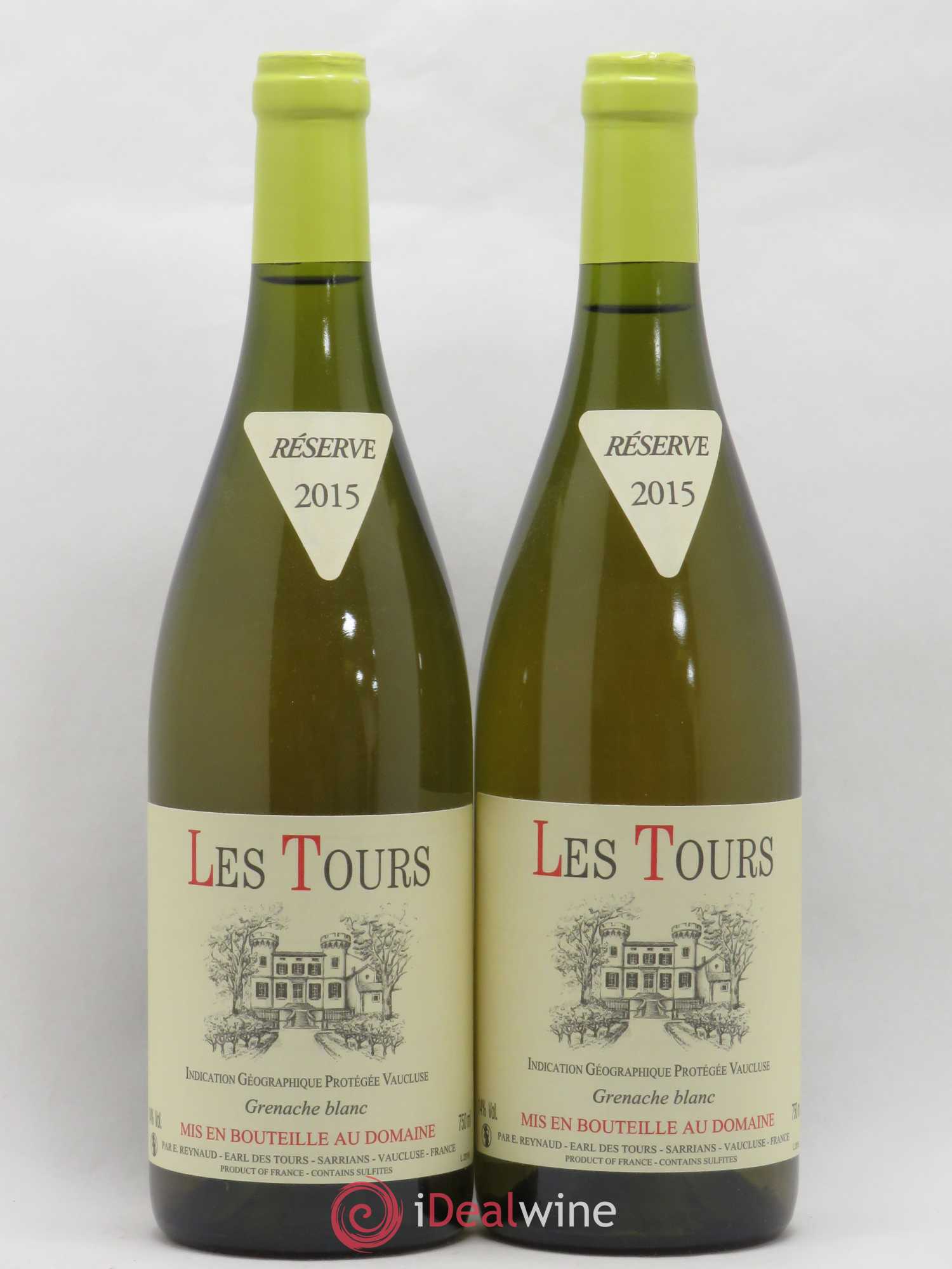 Vaucluse (Vin de Pays de Vaucluse) Les Tours Grenache Blanc Emmanuel Reynaud 2015 - Lot de 2 bouteilles - 0
