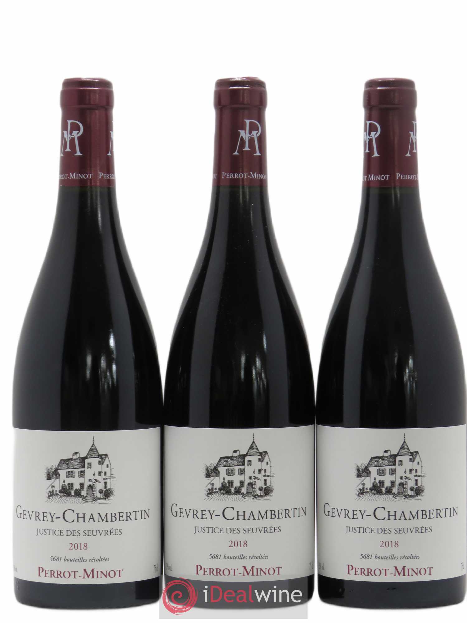 Gevrey-Chambertin Justice des Seuvrees Perrot Minot 2018 - Posten von 3 Flaschen - 0
