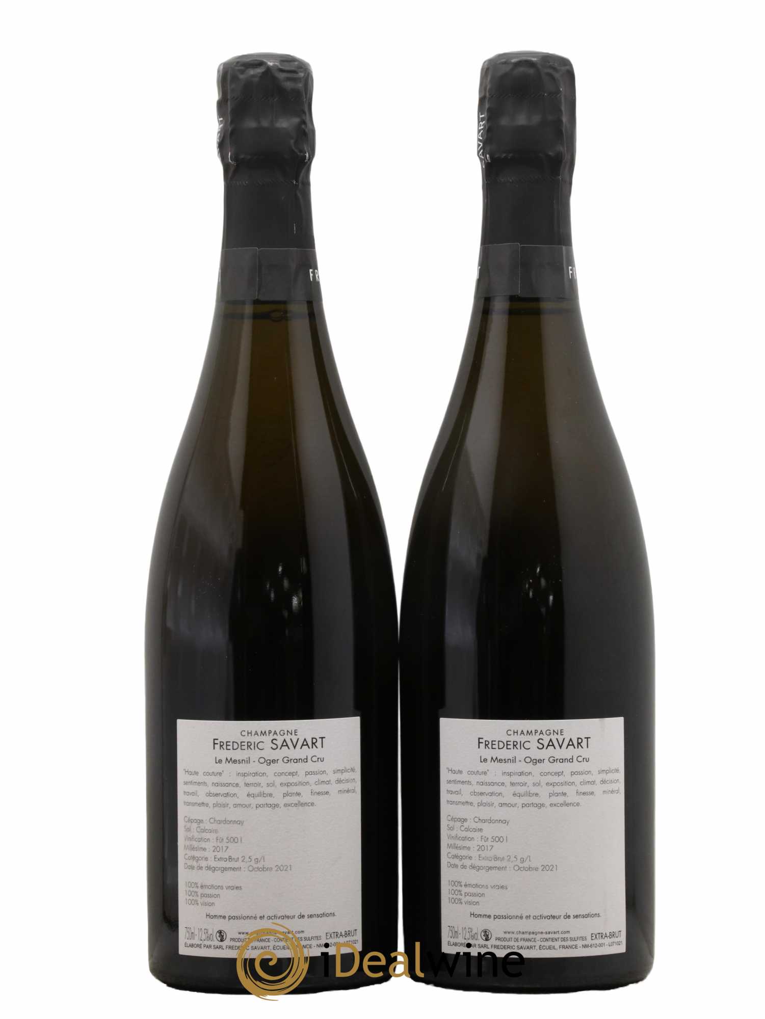 Haute Couture Le Mesnil sur Oger Extra-Brut Savart 2017 - Lot de 2 bouteilles - 1