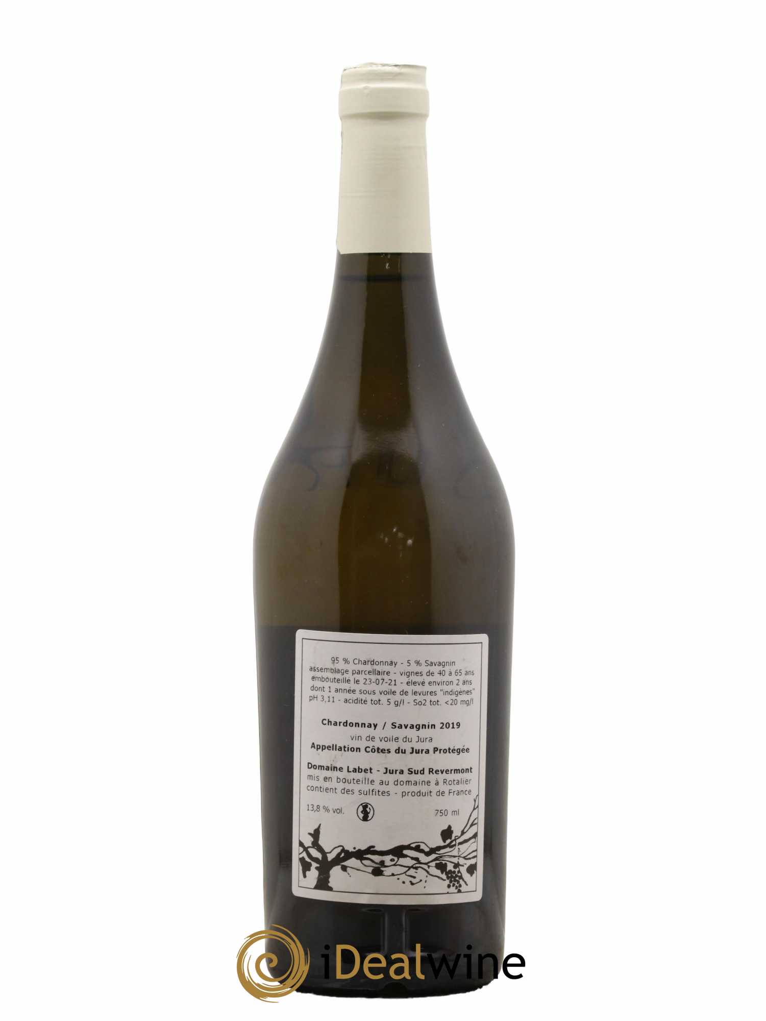 Côtes du Jura Vin de Voile Chardonnay-Savagnin cuvée de garde Romain - Julien - Charline Labet 2019 - Lot de 1 bouteille - 1