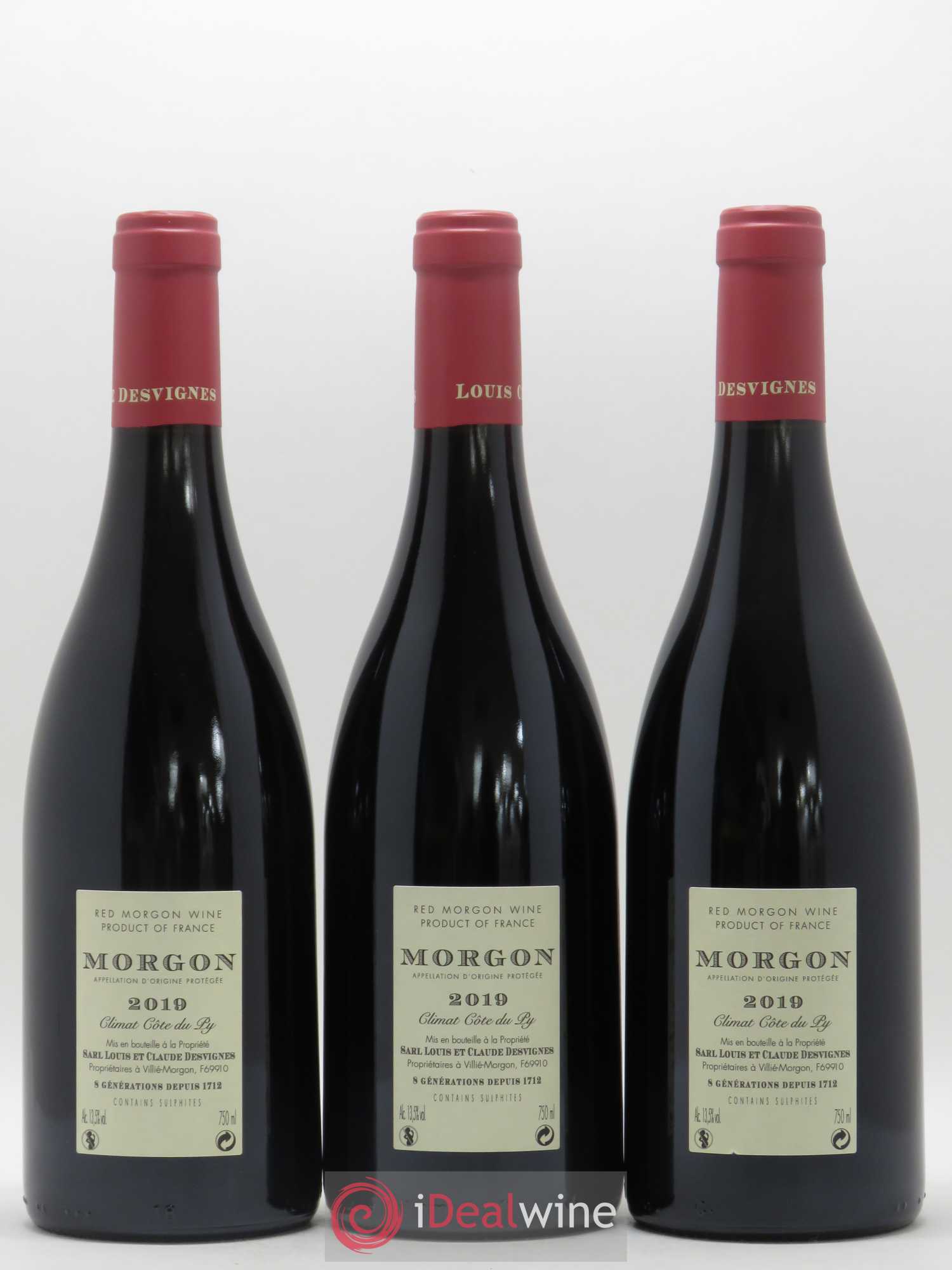 Morgon Côte du Py Louis-Claude Desvignes 2019 - Lot de 3 bouteilles - 1