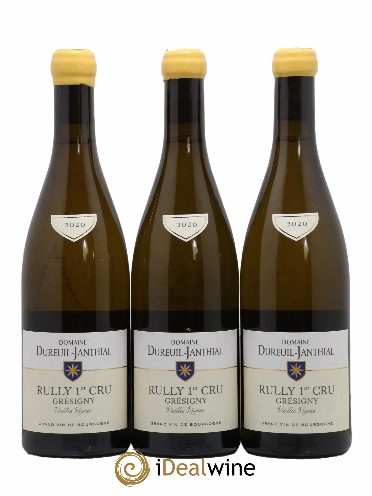 Rully 1er Cru Grésigny Vieilles Vignes Vincent Dureuil-Janthial 2020 - Lot de 3 bouteilles - 0