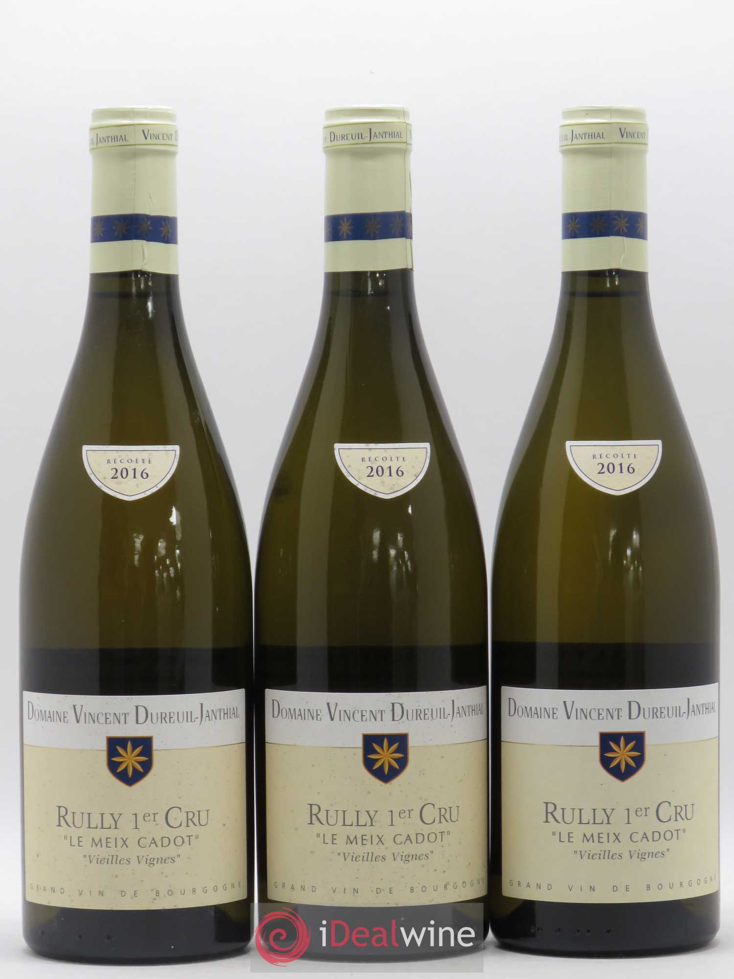 Rully 1er Cru Le Meix Cadot Vieilles Vignes Vincent Dureuil-Janthial 2016 - Lot de 3 bouteilles - 0