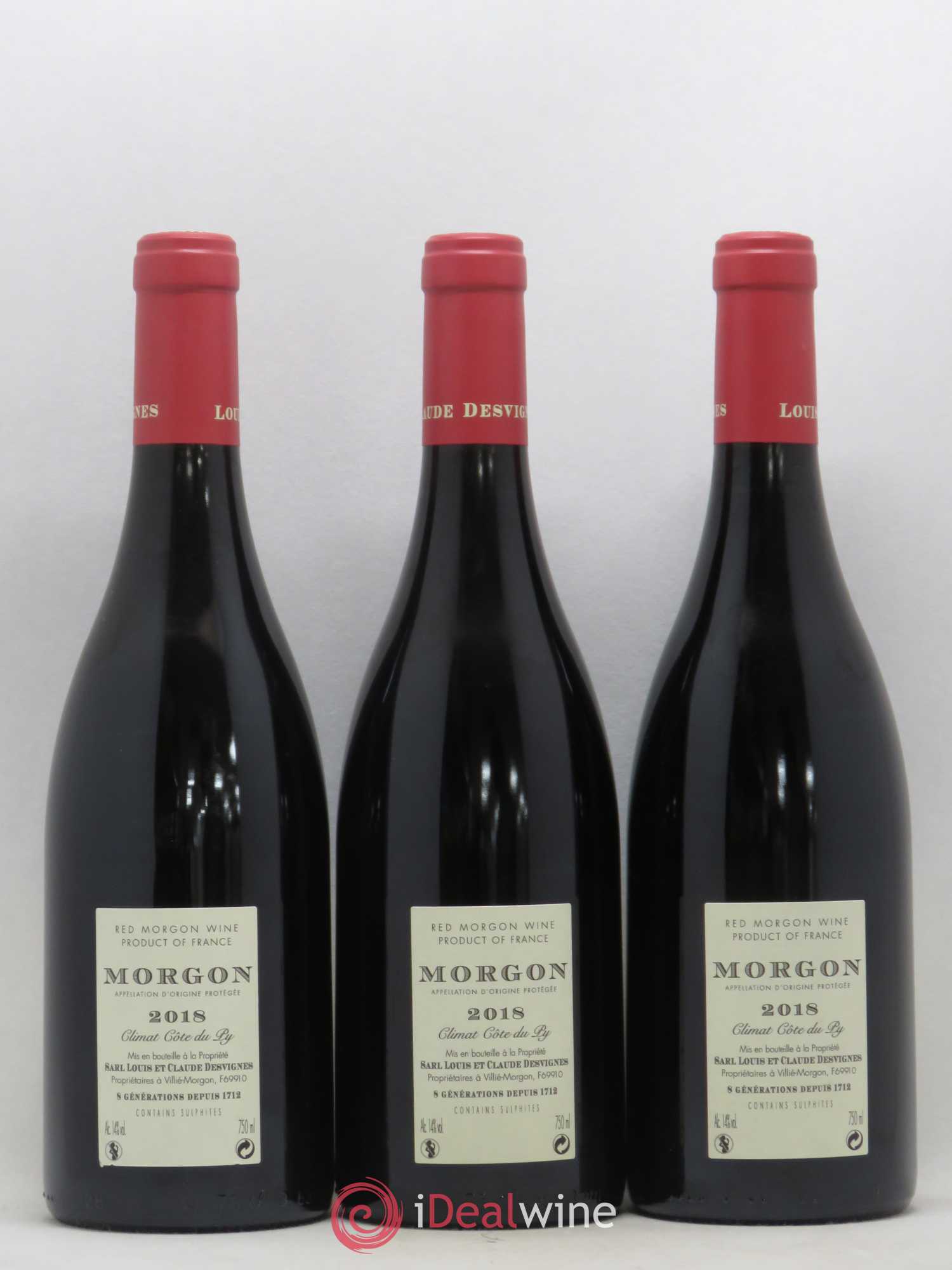 Morgon Côte du Py Louis-Claude Desvignes 2018 - Lot de 3 bouteilles - 1