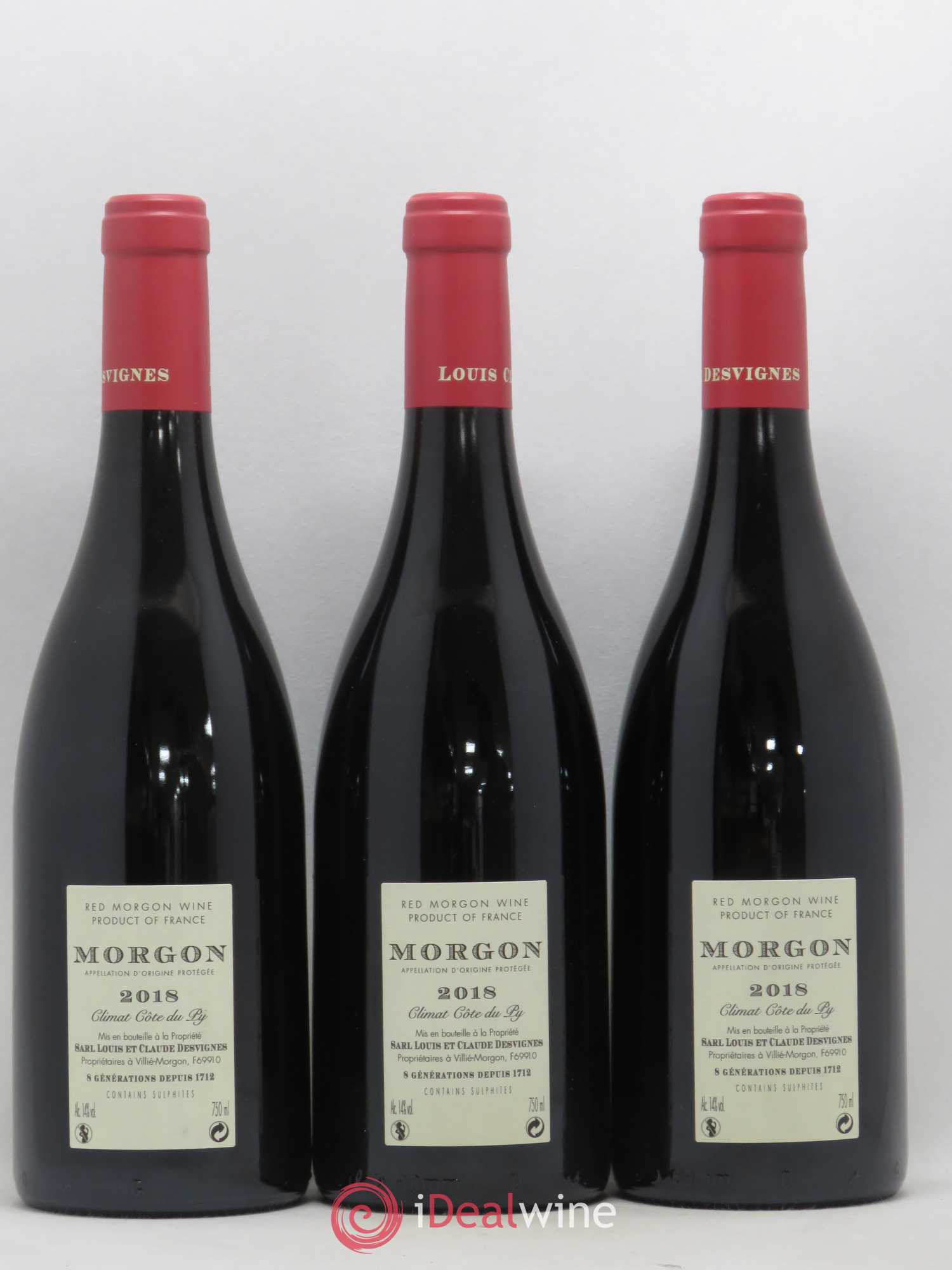 Morgon Côte du Py Louis-Claude Desvignes 2018 - Lot de 3 bouteilles - 1