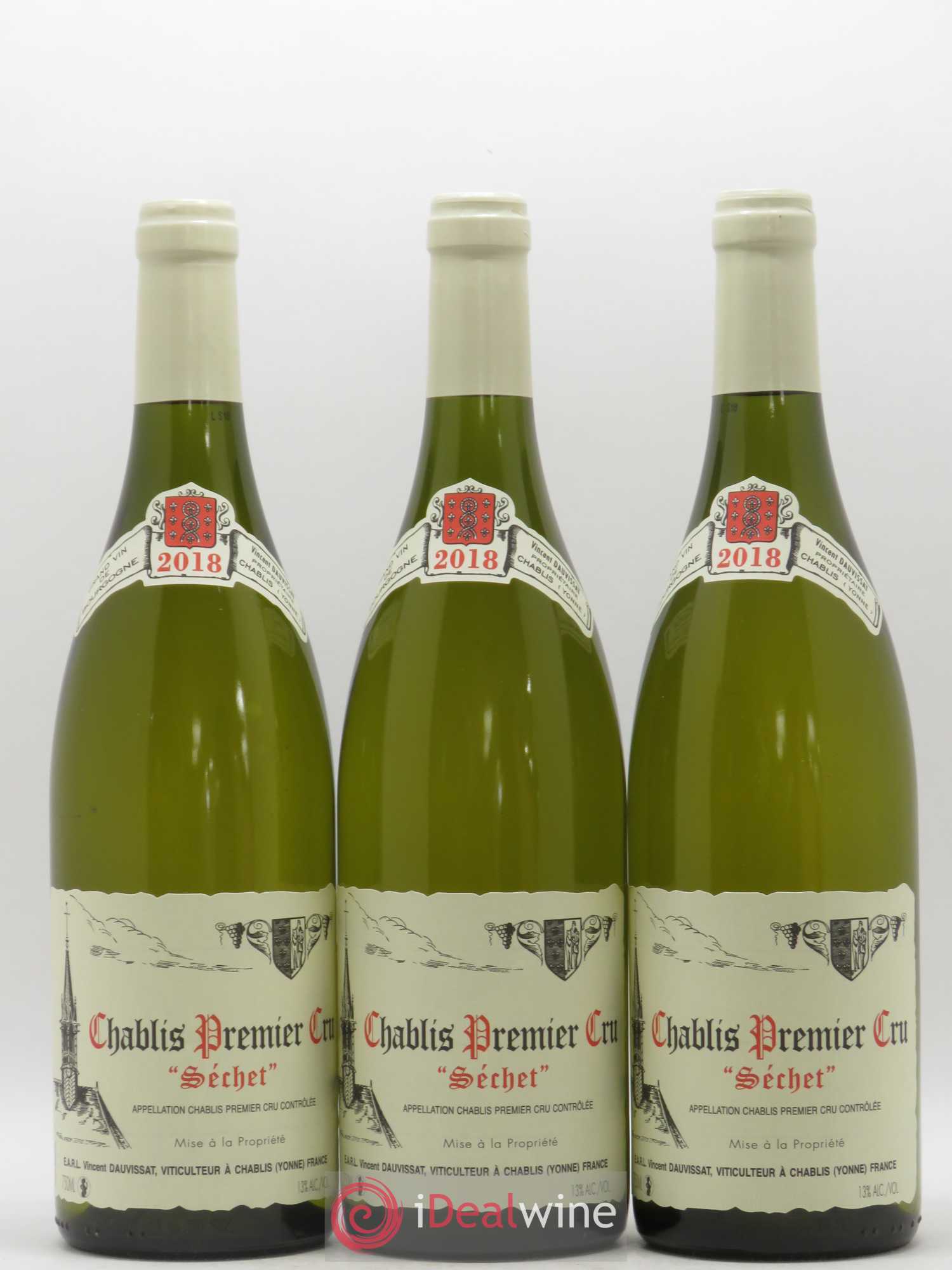 Chablis 1er Cru Séchet Vincent Dauvissat (Domaine) 2018 - Lot de 3 bouteilles - 0
