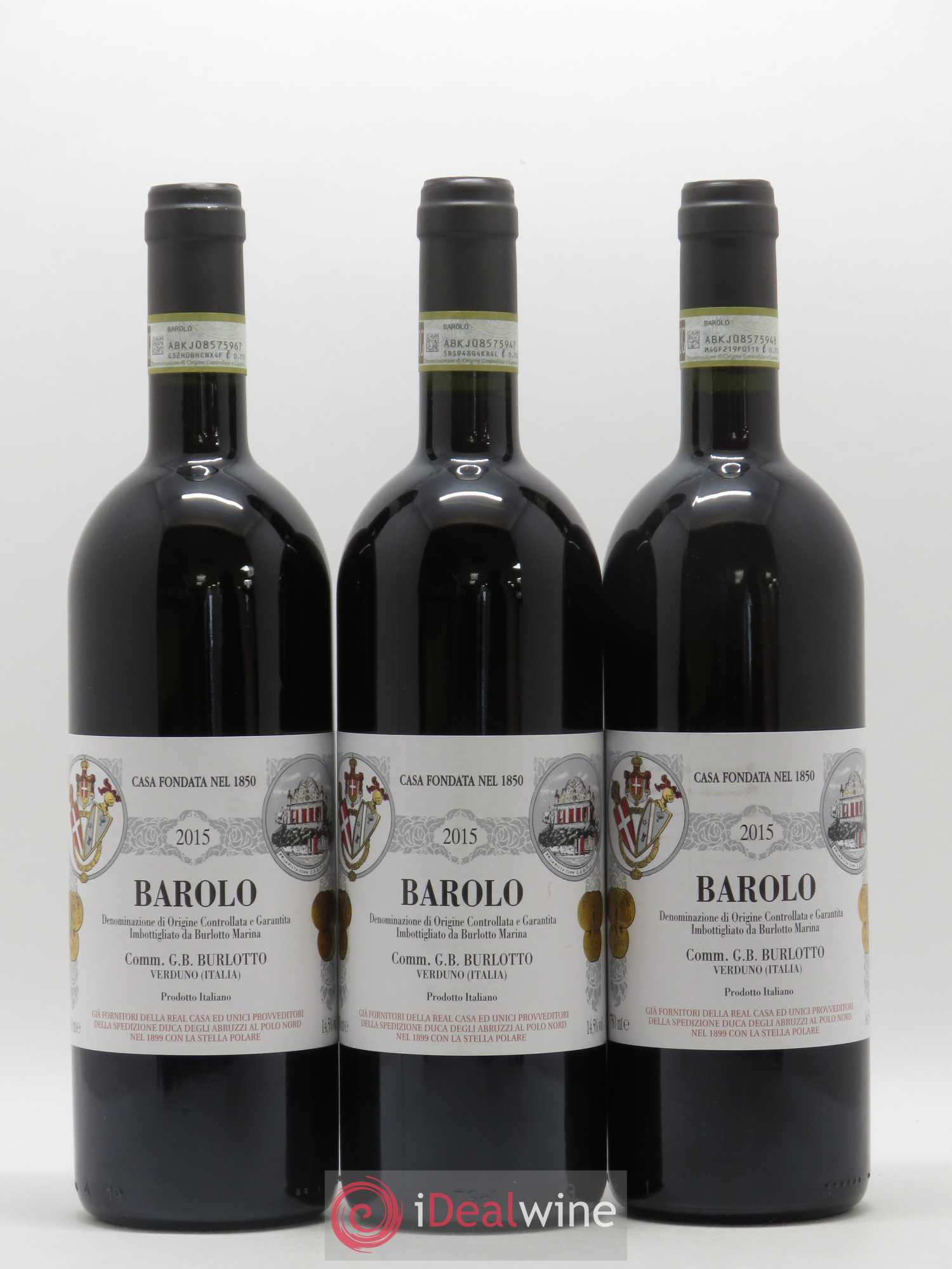Barolo DOCG Comm. Giovan Battista Burlotto 2015 - Lot de 3 bouteilles - 0