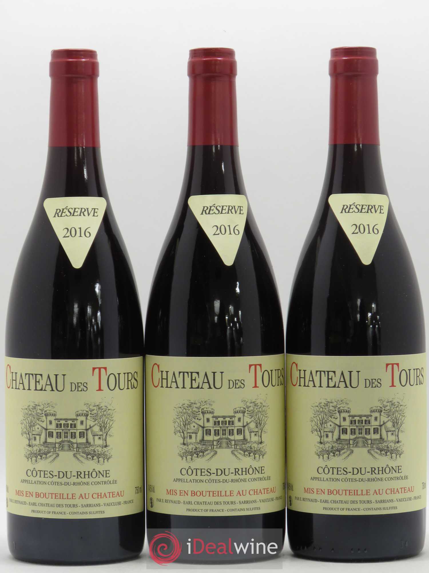 Côtes-du-Rhône Château des Tours Emmanuel Reynaud 2016 - Lot de 3 bouteilles - 0