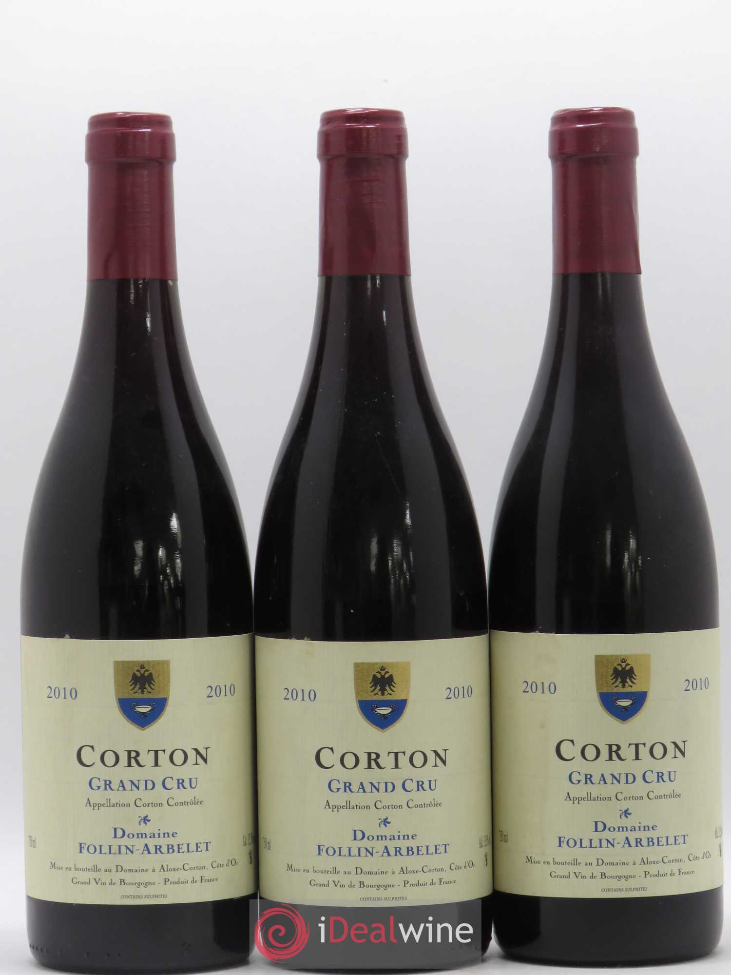 Corton Grand Cru Follin-Arbelet (Domaine) 2010 - Lot de 3 bouteilles - 0