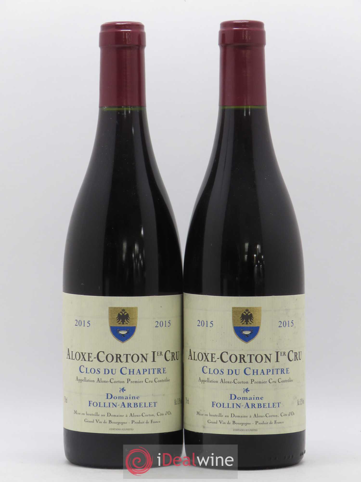 Aloxe-Corton 1er Cru Clos du Chapitre Follin-Arbelet (Domaine) 2015 - Lotto di 2 bottiglie - 0