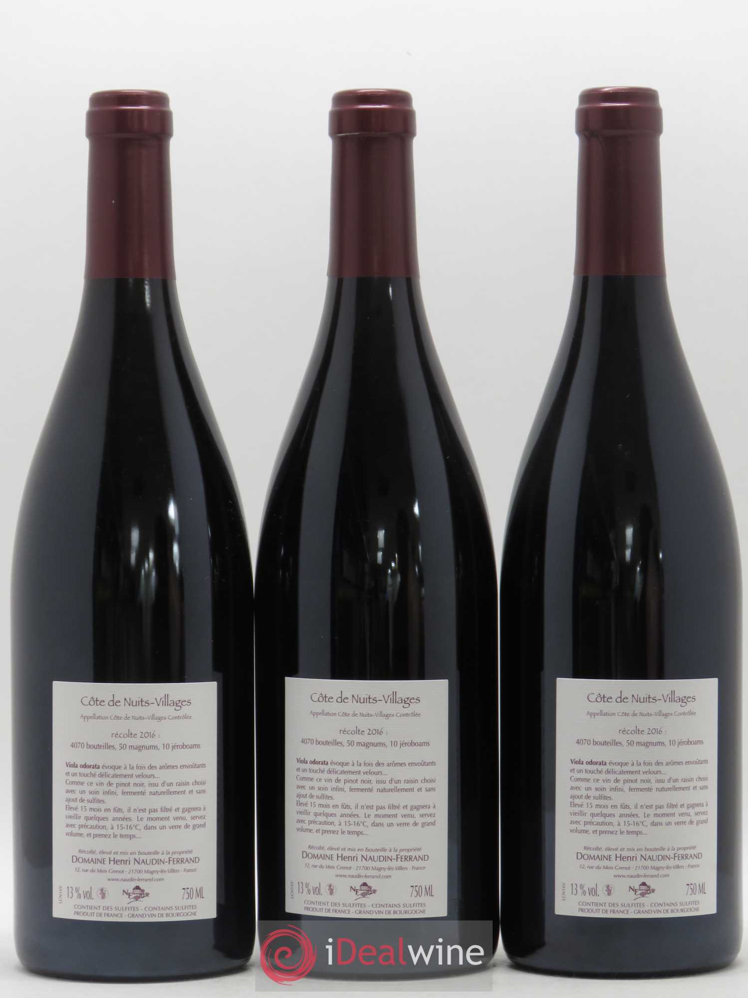Côte de Nuits-Villages Viola Odorata Naudin-Ferrand (Domaine) 2016 - Lot de 3 bouteilles - 1