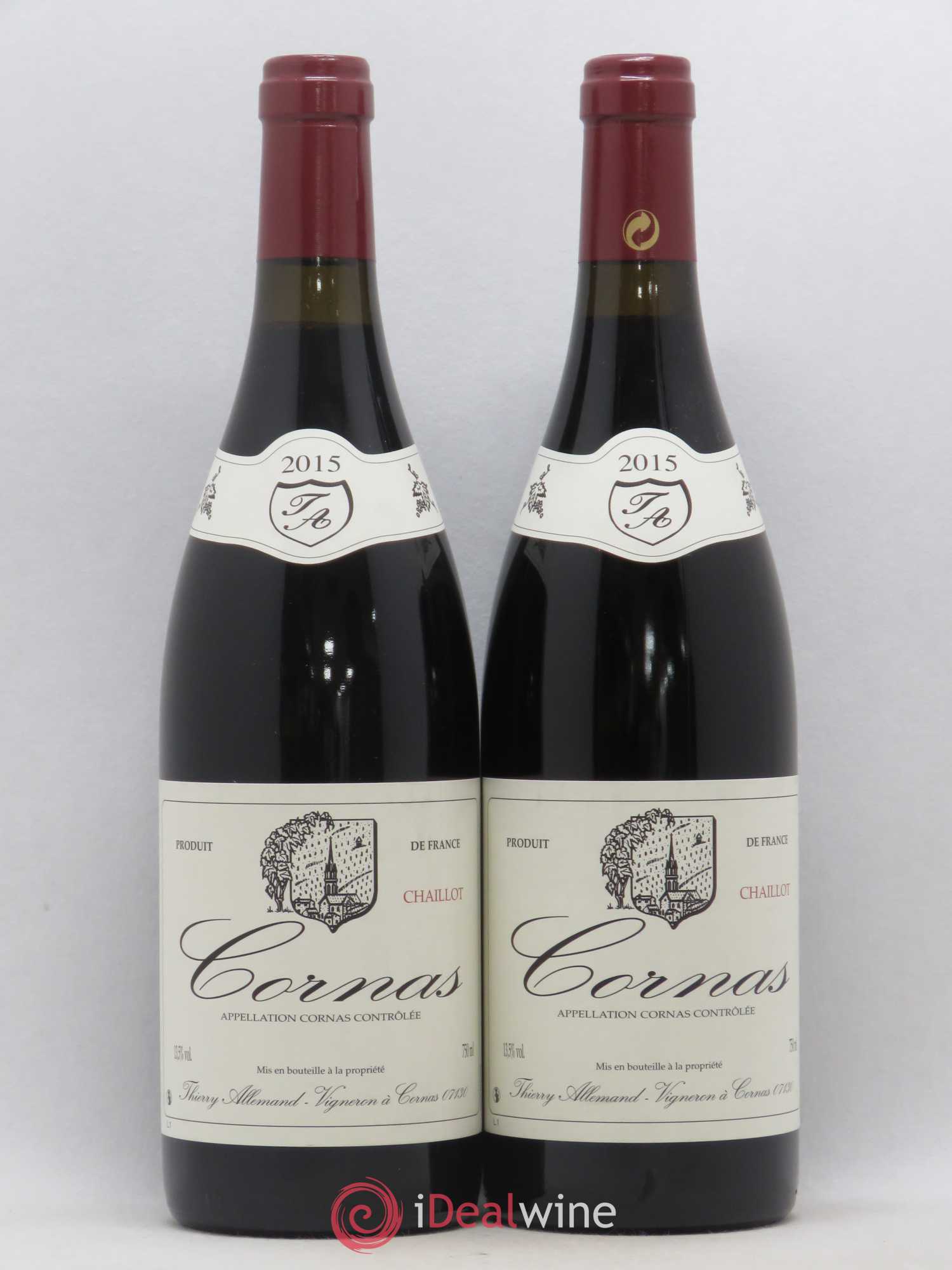 Cornas Chaillot Thierry Allemand 2015 - Lot de 2 bouteilles - 0
