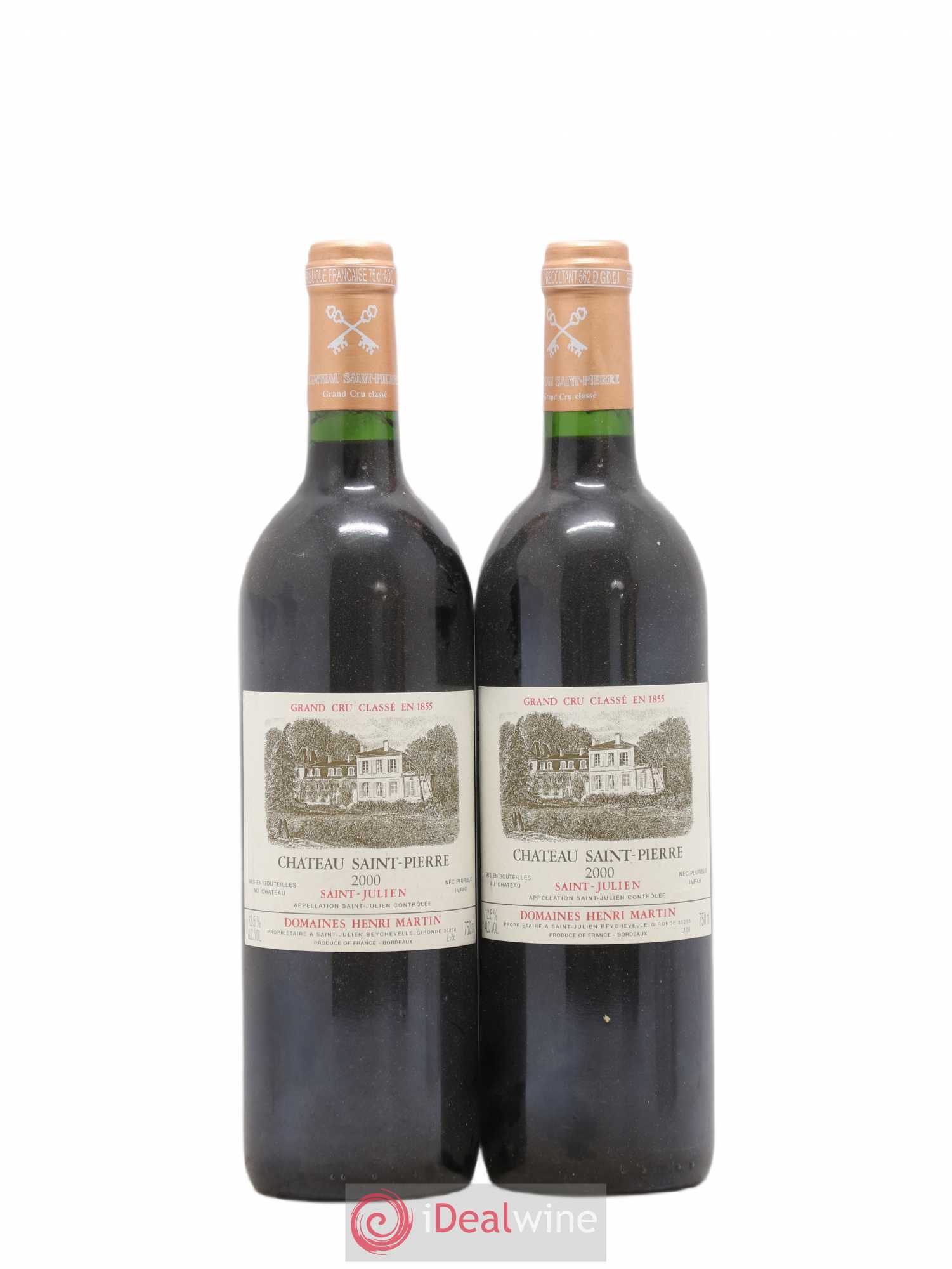 Château Saint-Pierre 4ème Grand Cru Classé 2000 - Lot de 2 bouteilles - 0