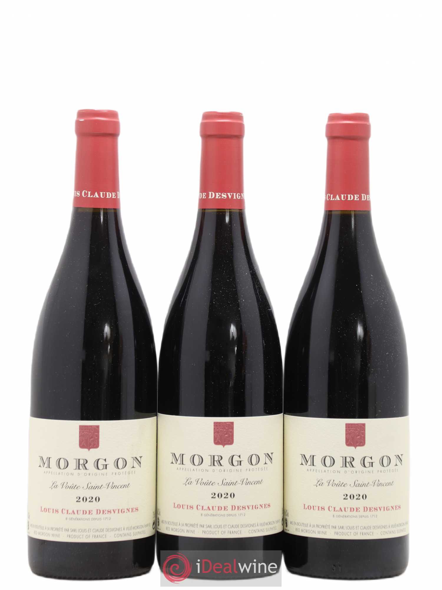 Morgon La Voûte Saint Vincent Louis-Claude Desvignes 2020 - Lot de 3 bouteilles - 0