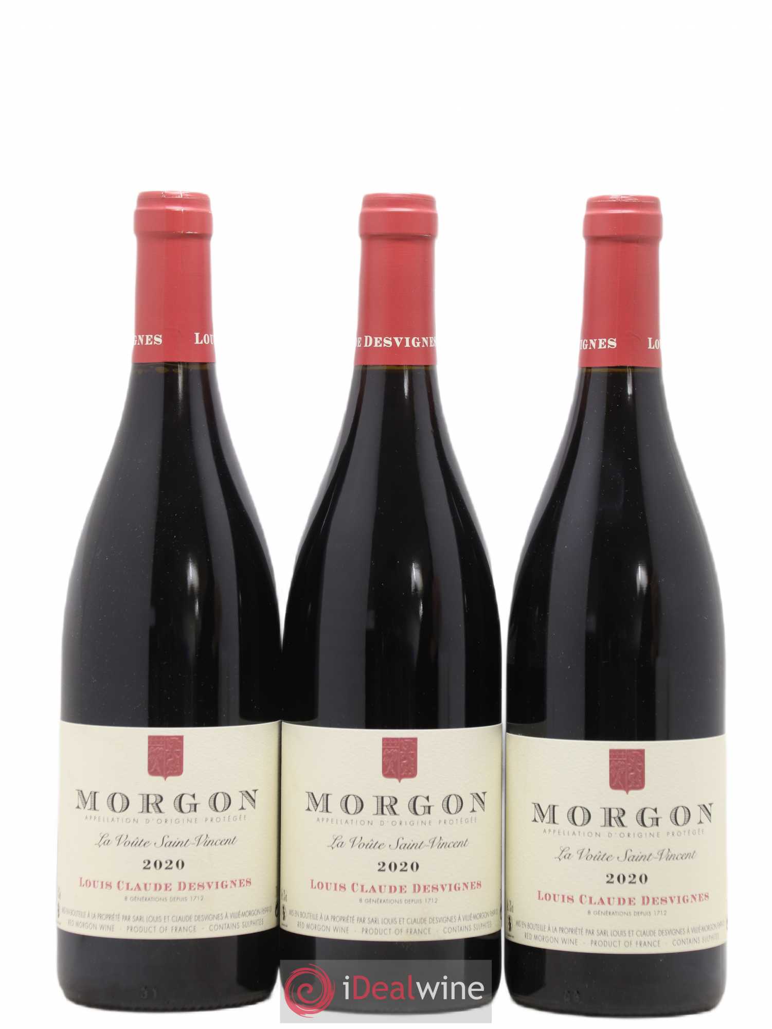 Morgon La Voûte Saint Vincent Louis-Claude Desvignes 2020 - Lot de 3 bouteilles - 0