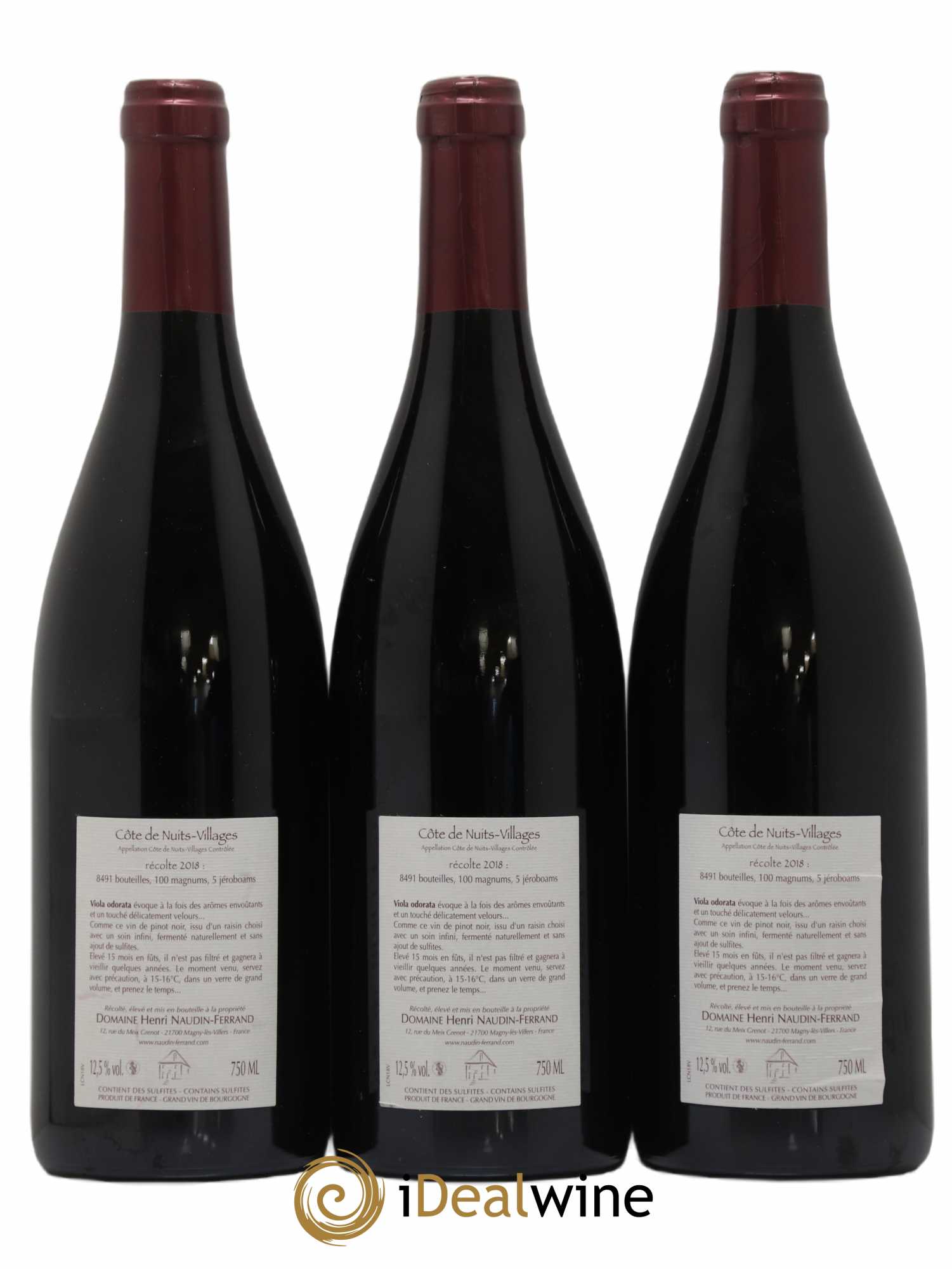 Côte de Nuits-Villages Viola Odorata Naudin-Ferrand (Domaine) 2018 - Lot de 3 bouteilles - 1