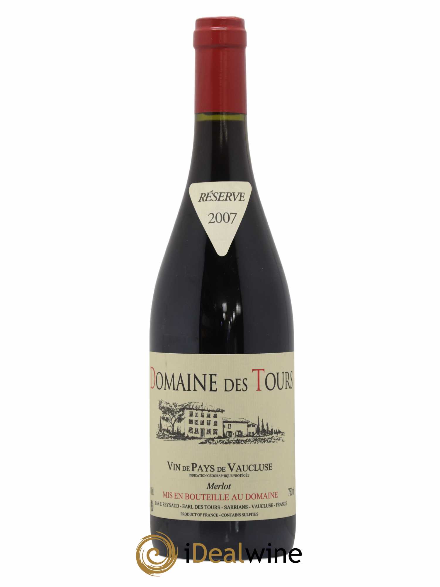 Vaucluse Domaine des Tours Merlot Emmanuel Reynaud 2007 - Lot de 1 bouteille - 0
