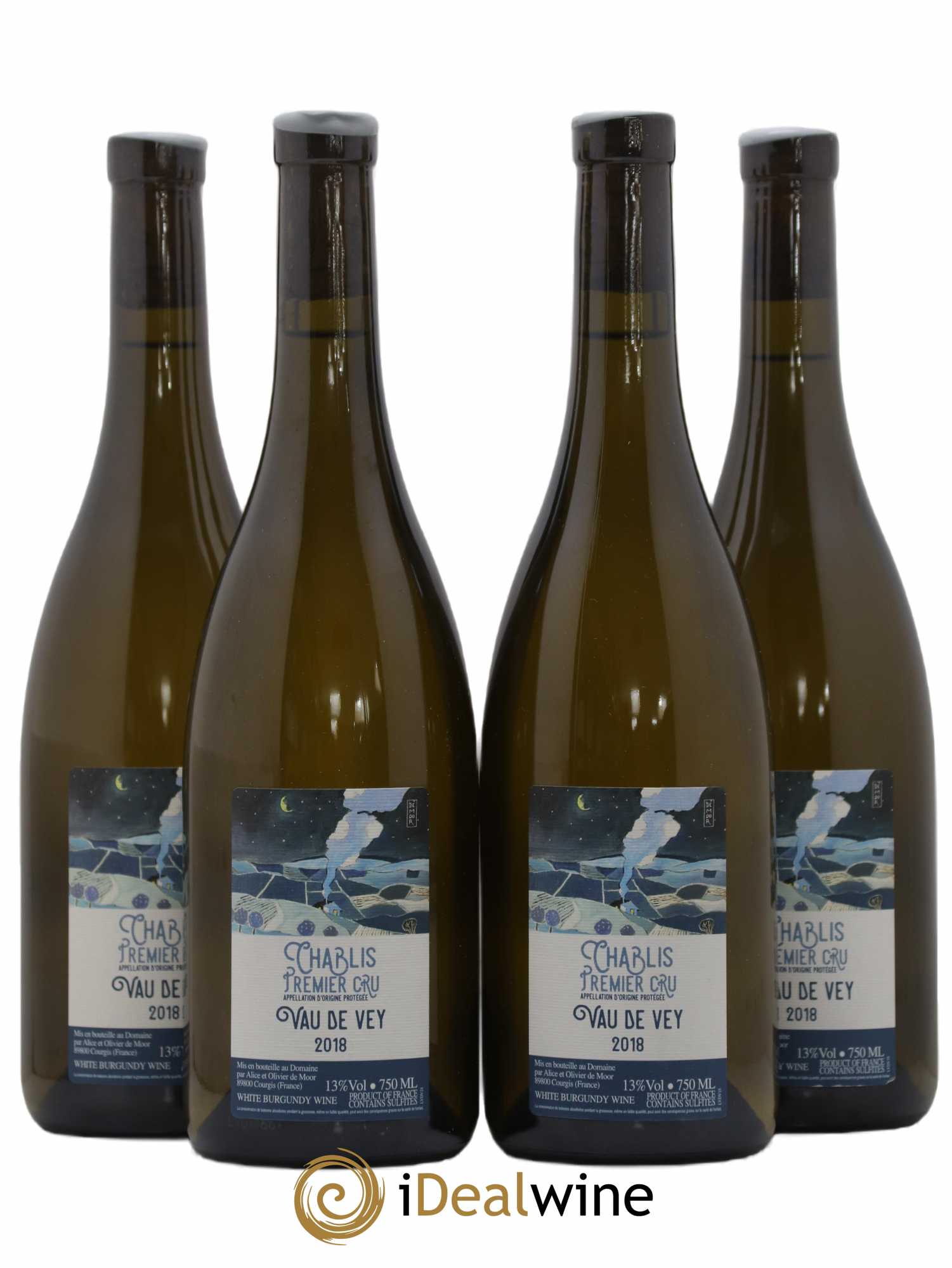 Chablis 1er Cru Vau de Vey Alice et Olivier De Moor 2018 - Lot de 4 bouteilles - 0