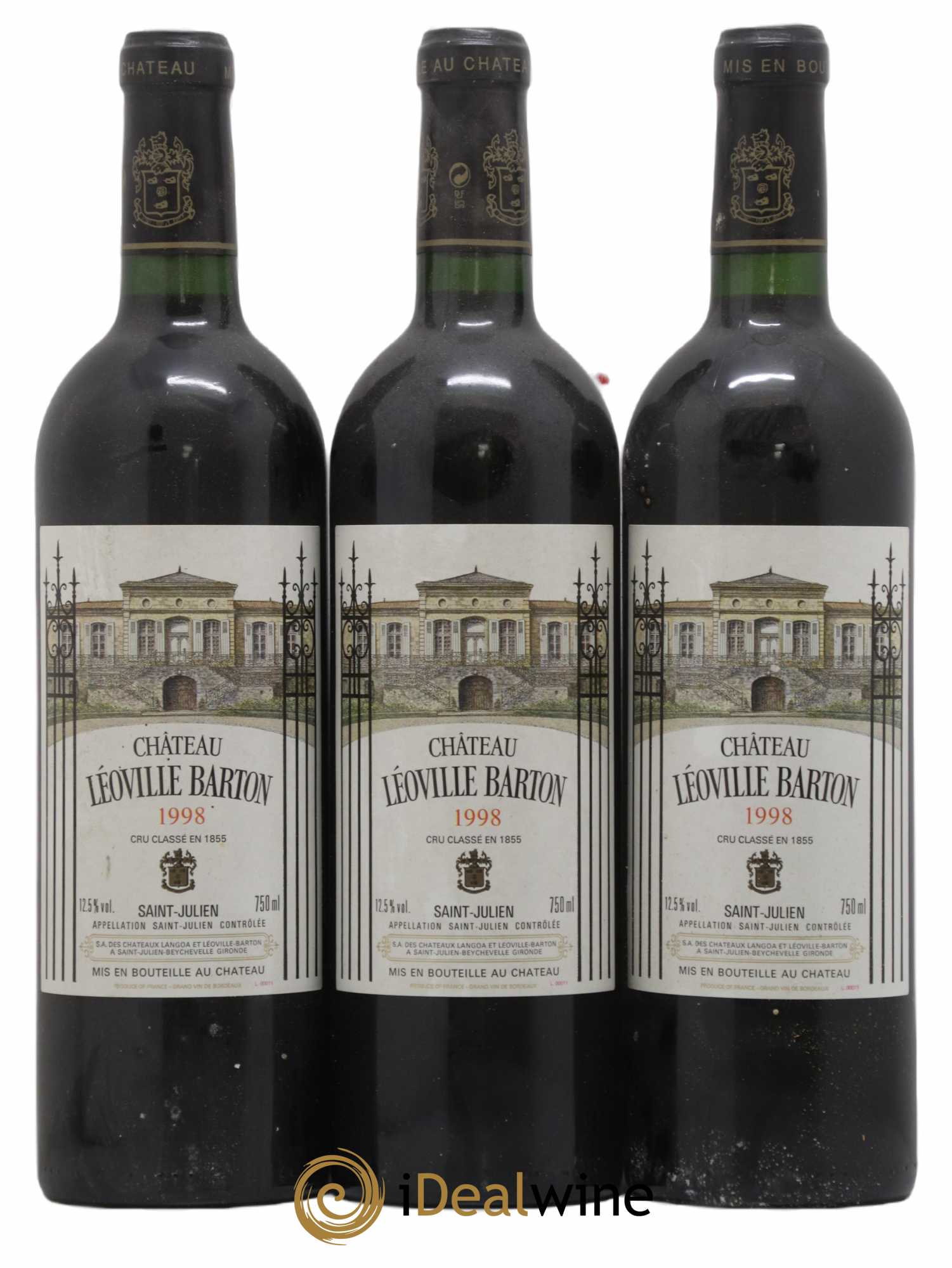 Château Léoville Barton 2ème Grand Cru Classé 1998 - Lot of 3 bottles - 0